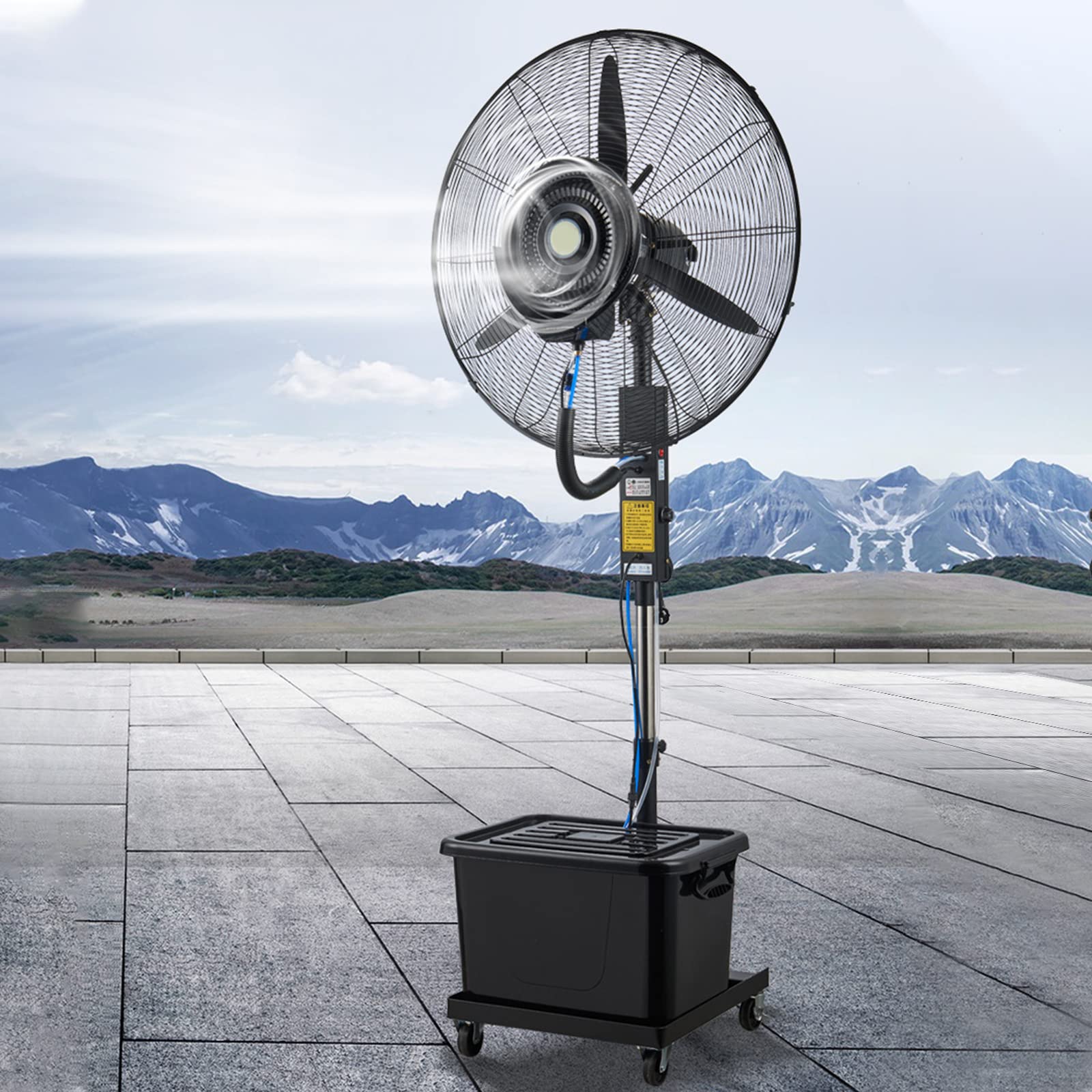 asdchZen Floor Fan Tower Fan With Oscillating Misting, Cooling Mist Humidifier, Silent Negative Ion Atomization Fan For Home Office,70CM