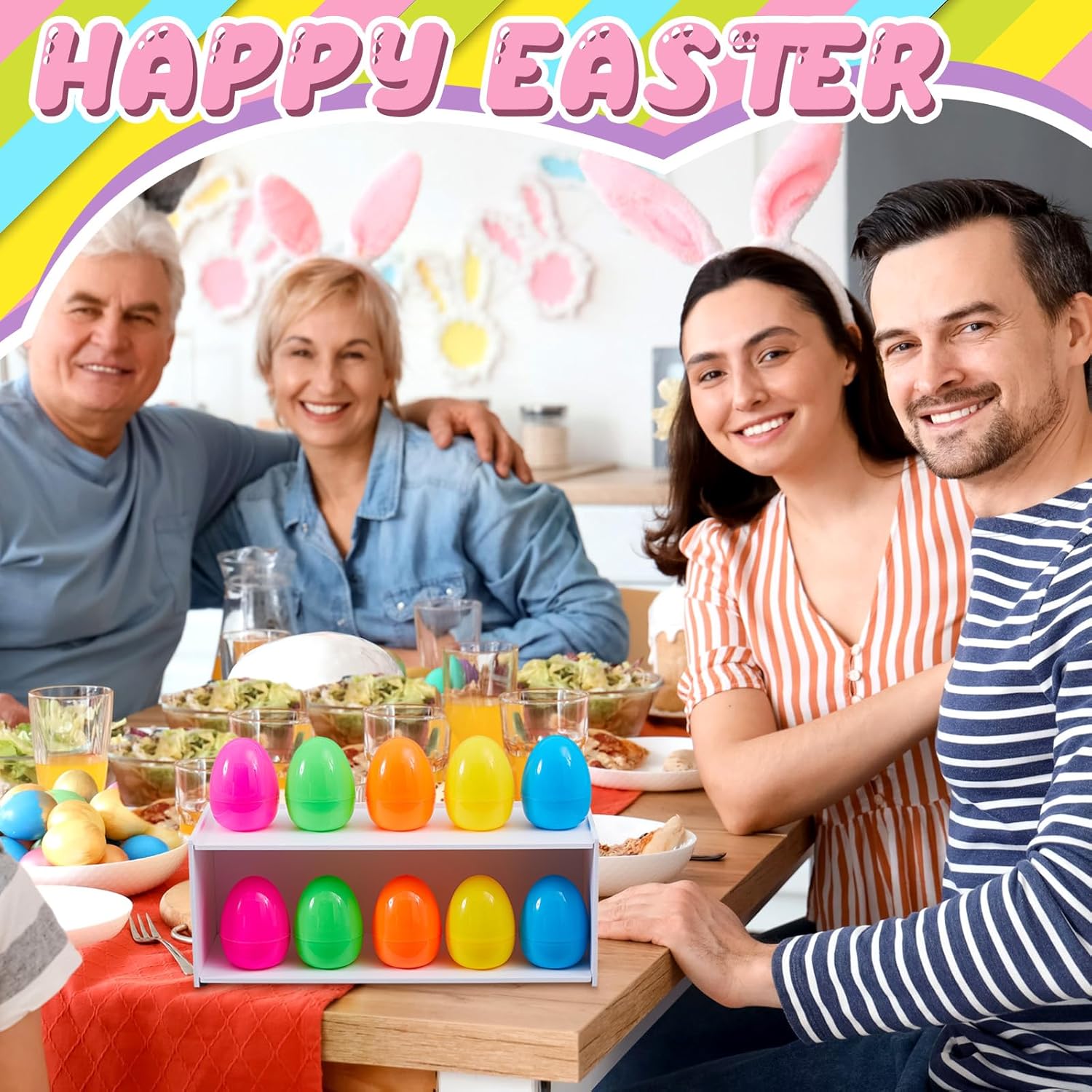 Marsui Easter Egg Matching Game Set for Adults and Family, Color Matching Party Game with 10 Plastic Eggs and Storage Box, Fun Easter Party Activity for Family Gathering Holiday Games