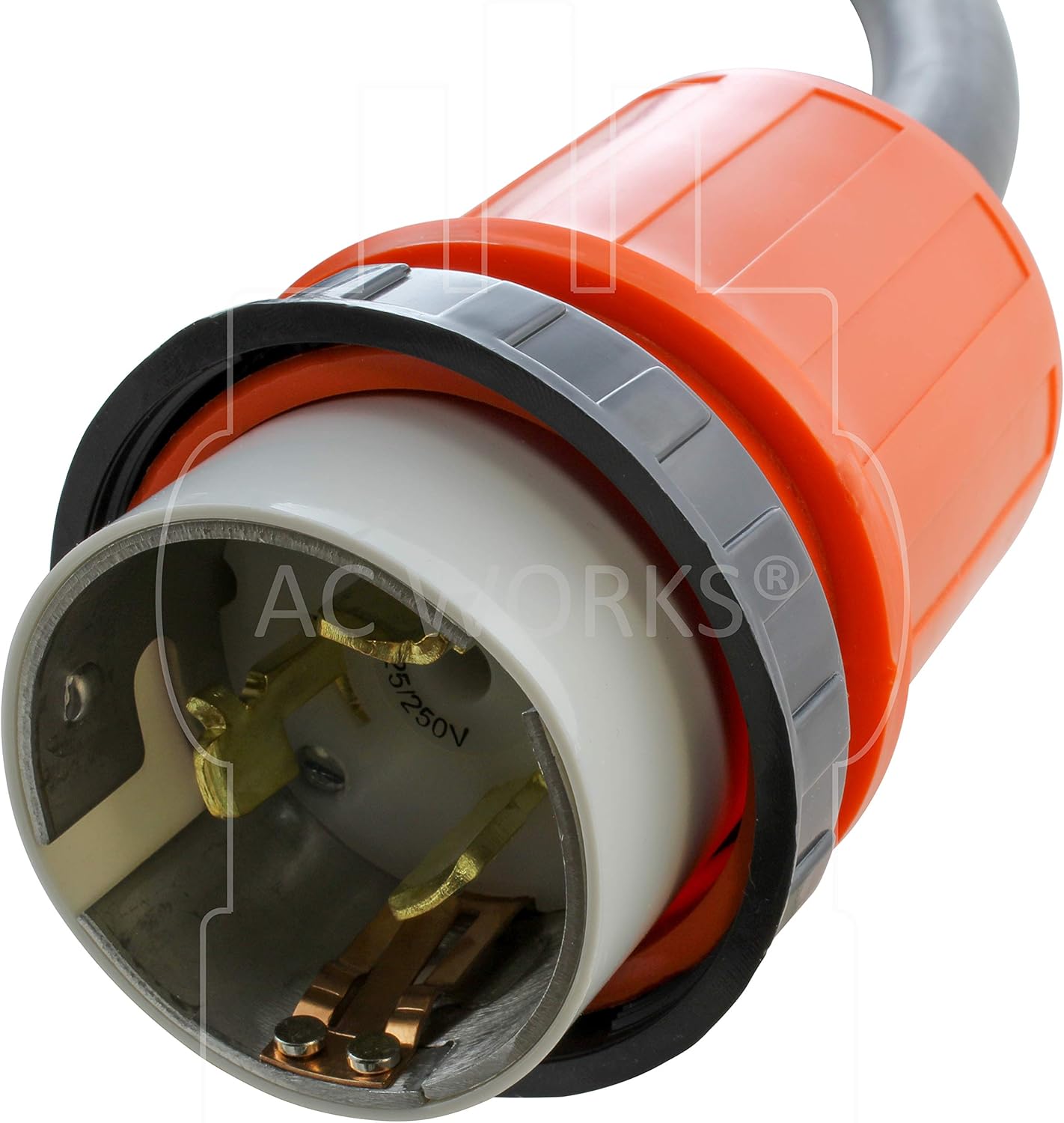 AC WORKS [MSS2PR] 6/4 SOOW NEMA SS2-50 50A 125/250V Marine Shore Boat Rubber Power Cord (10) : Sports & Outdoors