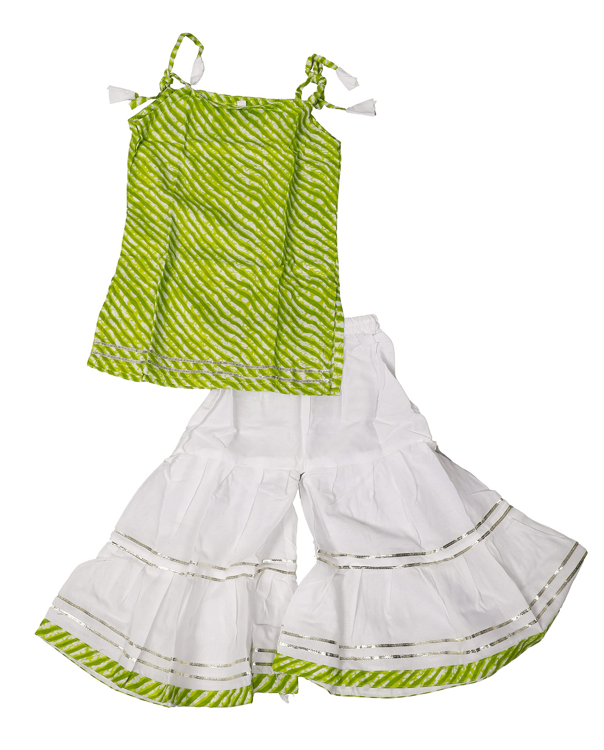 Annas Fashion Presents Cut Sleeves Leheriya Print Kurti Sharara