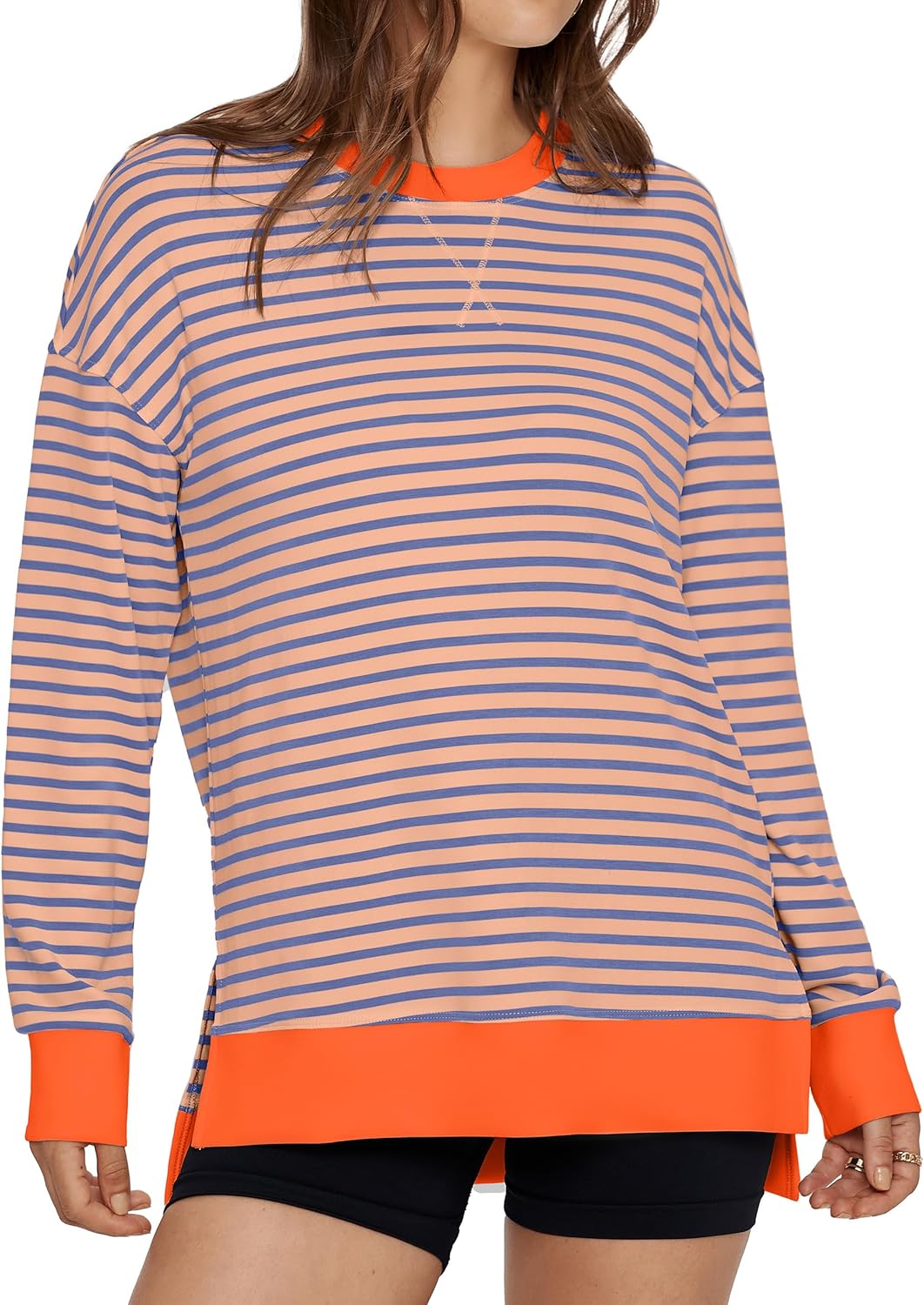 Glamaker Women's Long Sleeve Crewneck Sweatshirt Air Essentials Soft Loose Pullover Sweatshirts