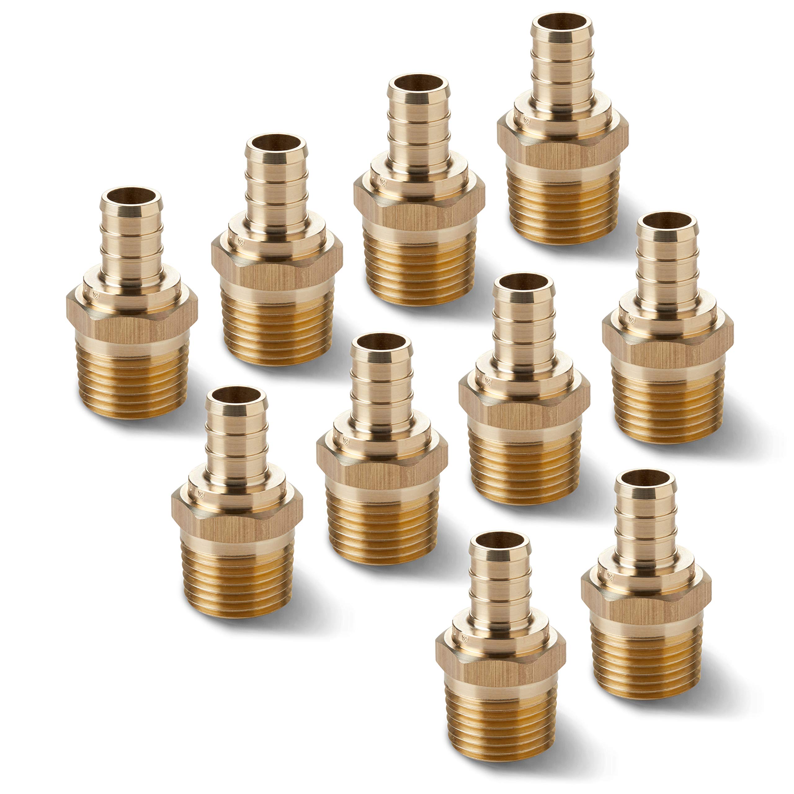 Buy USA 1/2 Inch MNPT x 1/2 Inch PEX Adapter LeadFree Brass Stress