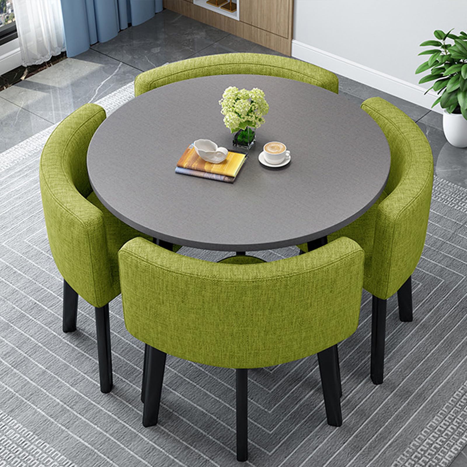 Table de conférence Ronde pour Petits Bureaux | Ensemble de mobilier de Bureau Simple avec chaises | Idéal pour Les salles de réunion et Les espaces de Collaboration | Design Durable et élég