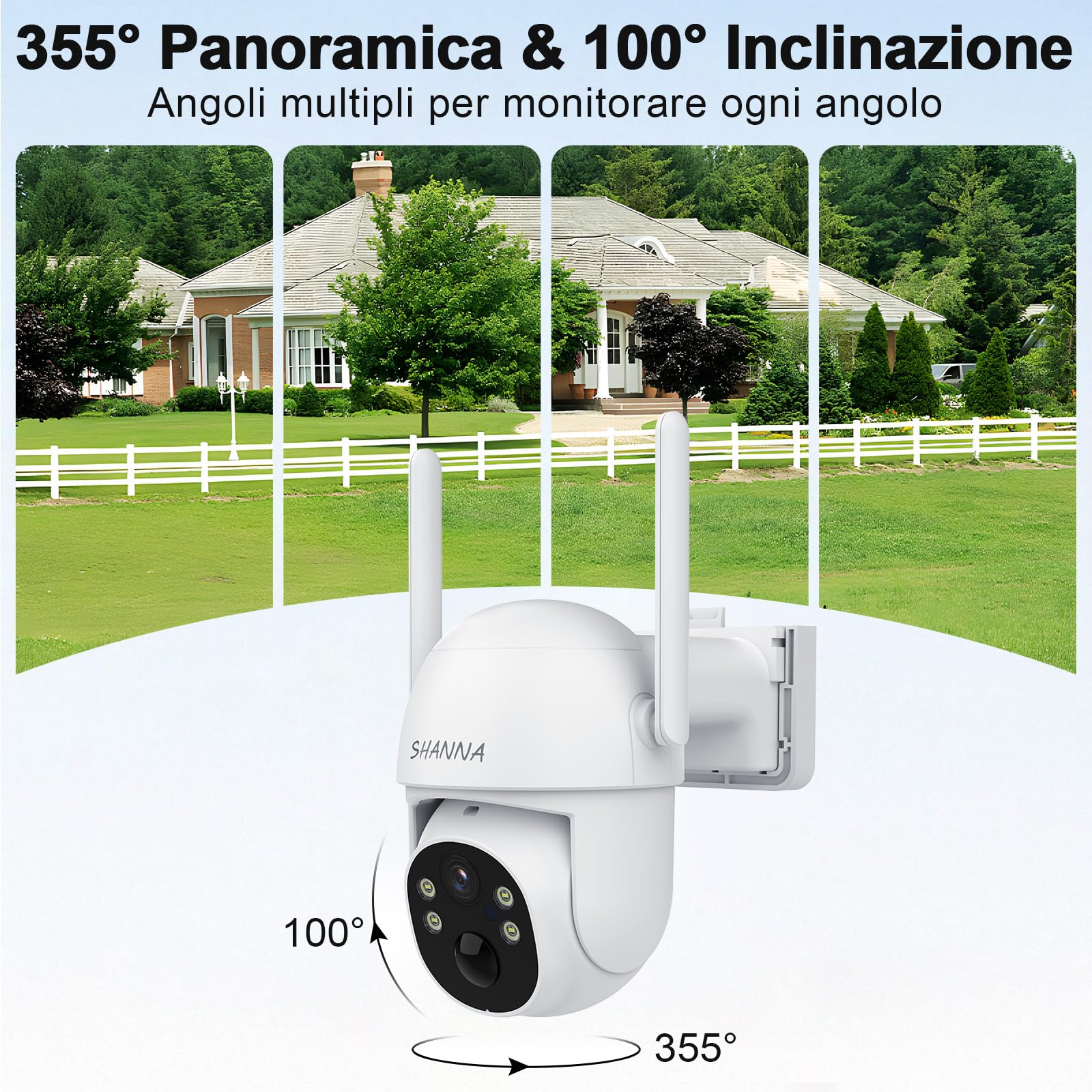[Dati illimitati gratuiti a vita]Telecamera con eSIM 4G da Esterno,2K Telecamera 4G con Pannello Solare da 6 Watt,Zero costi mensili,7800mAh Batteria,Visione Notturna a Colori,Tracciamento Automatico