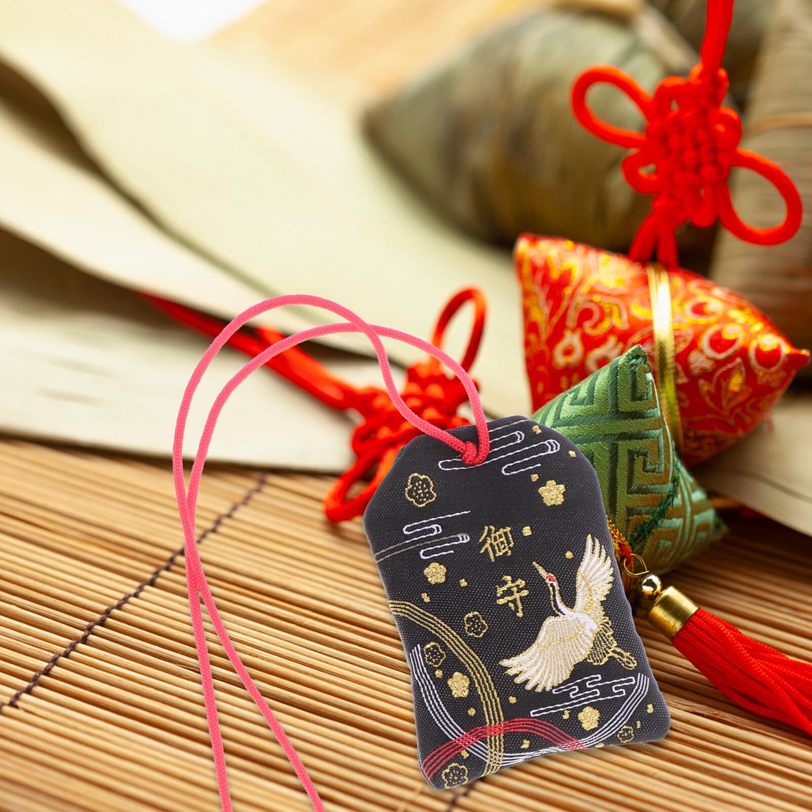 Alipis 2pcs Japanese Style Blessing Bag Omamori Bags for Home Decoration and Spring Festival Celebrations Festive Amulet for Luck and