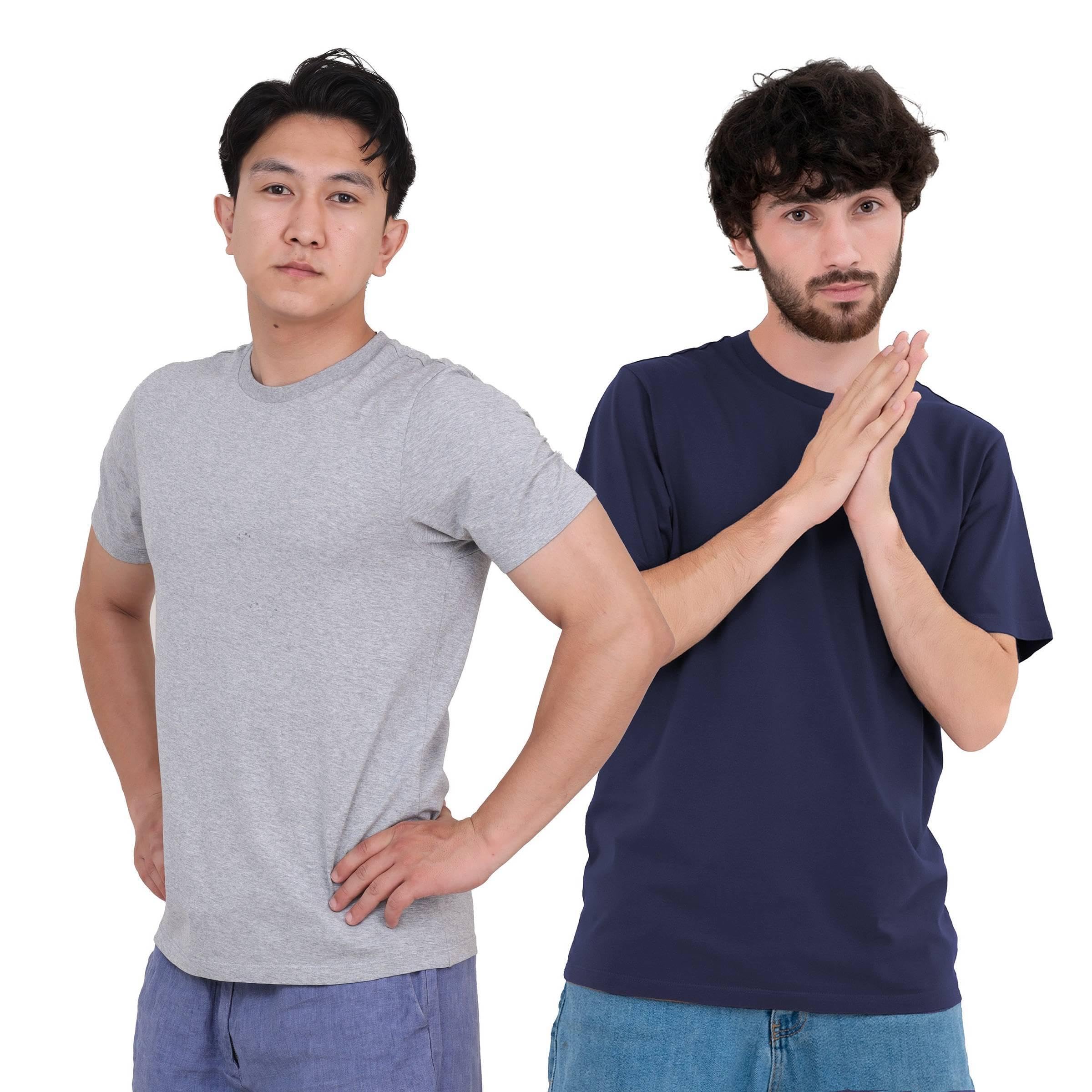 SoftSpun Pack 6 Camisetas Hombre Algodón 100% | Camiseta Básica Cuello Redondo | Camisetas Confort para Uso Diario