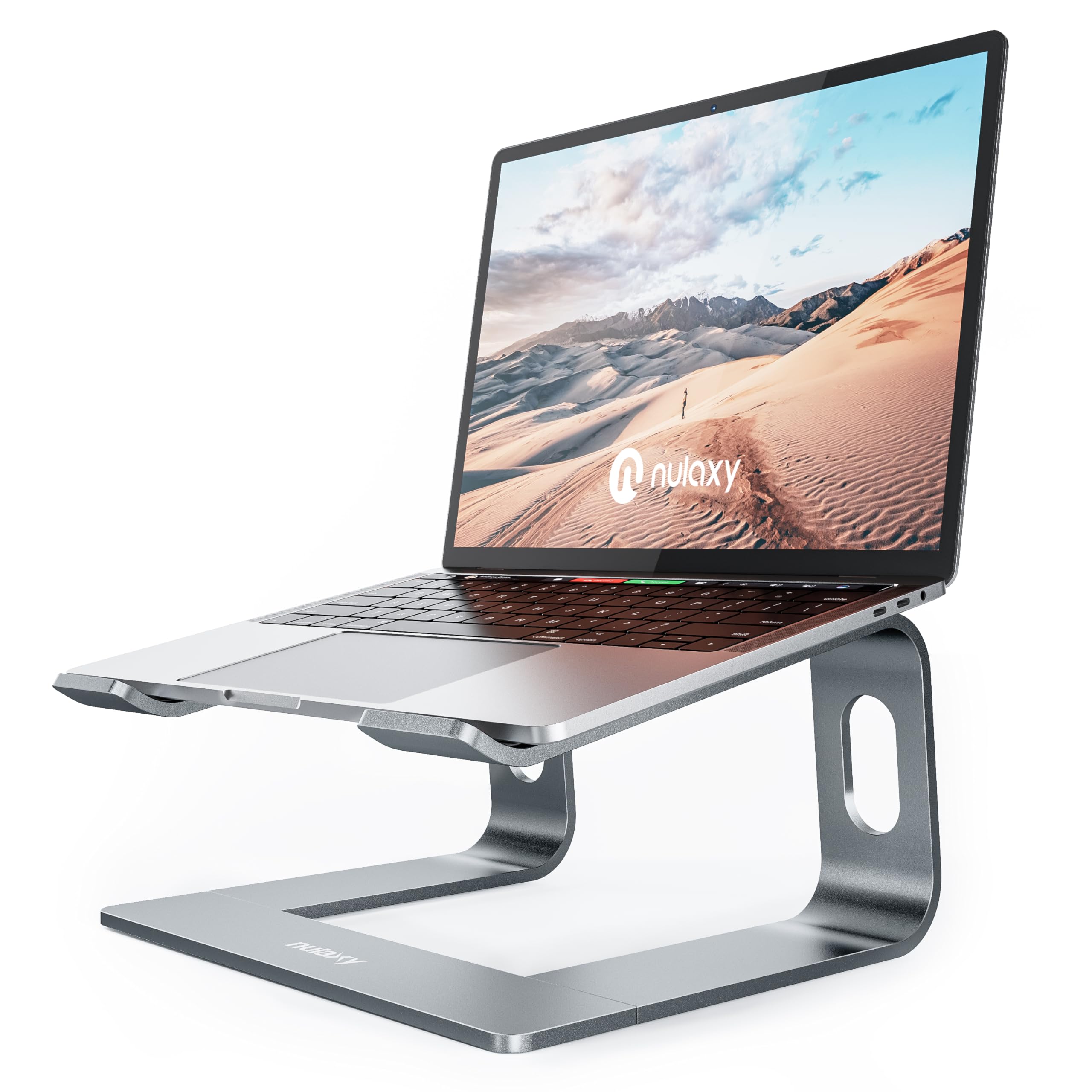 Nulaxy Laptop Stand, Ergonomic Aluminum Laptop Mount Computer Stand, Detachable Laptop Riser Notebook Holder Stand Compatible with Macbook Air Pro, Dell XPS, Lenovo More 10-15.6" Laptops - Space Gray