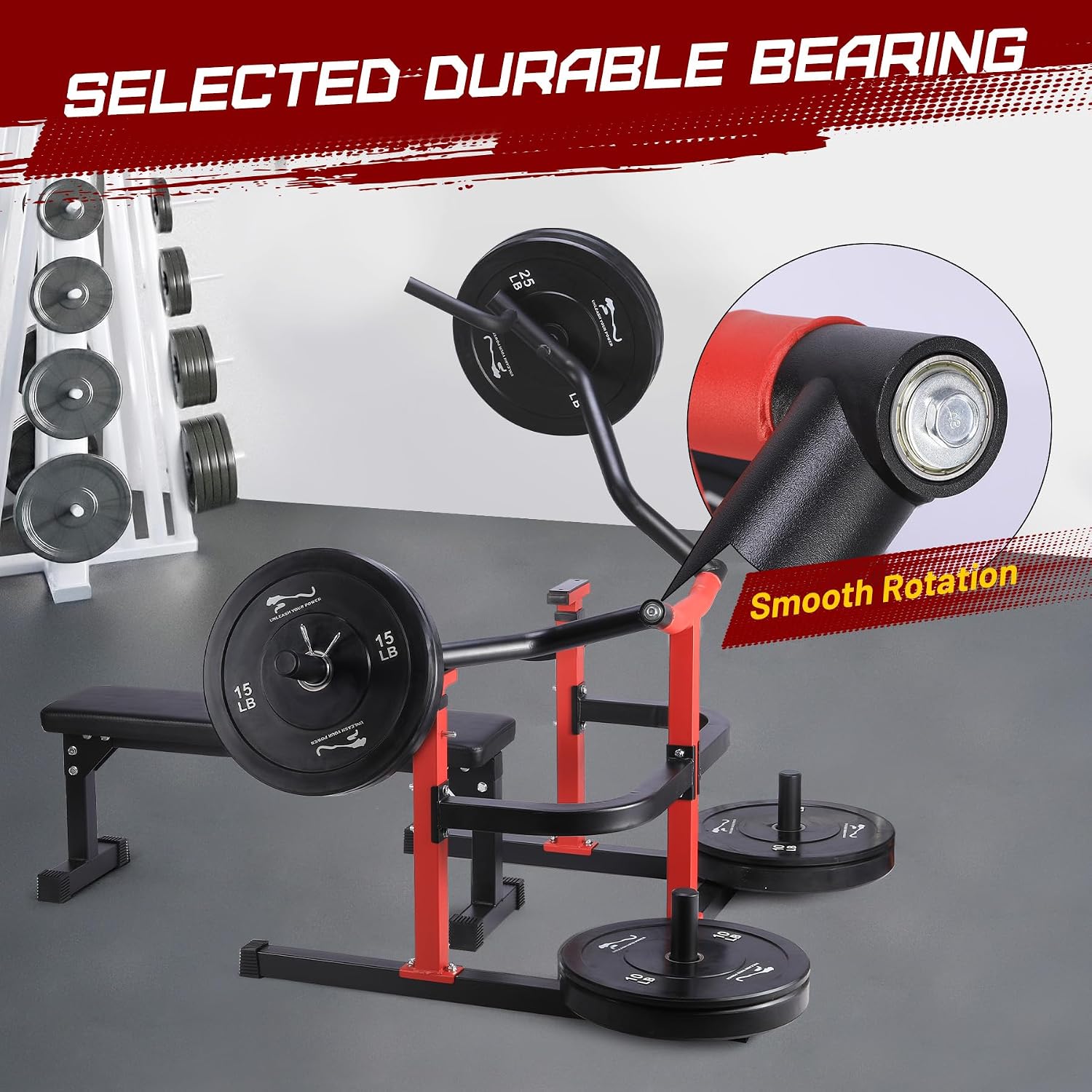 GarveeLife Chest Press Machine with Adjustable Flat Bench,Versatile Bench Press Rack for Home Gym,Bench Press Machine with Independent Converging Arms,Heavy-Duty Steel Structure with Smooth Bearings