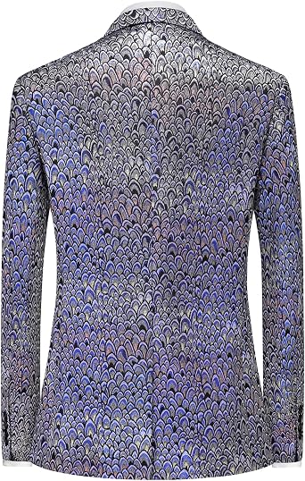 Mens Floral Tuxedo Shiny Blazer Dinner Party Suit