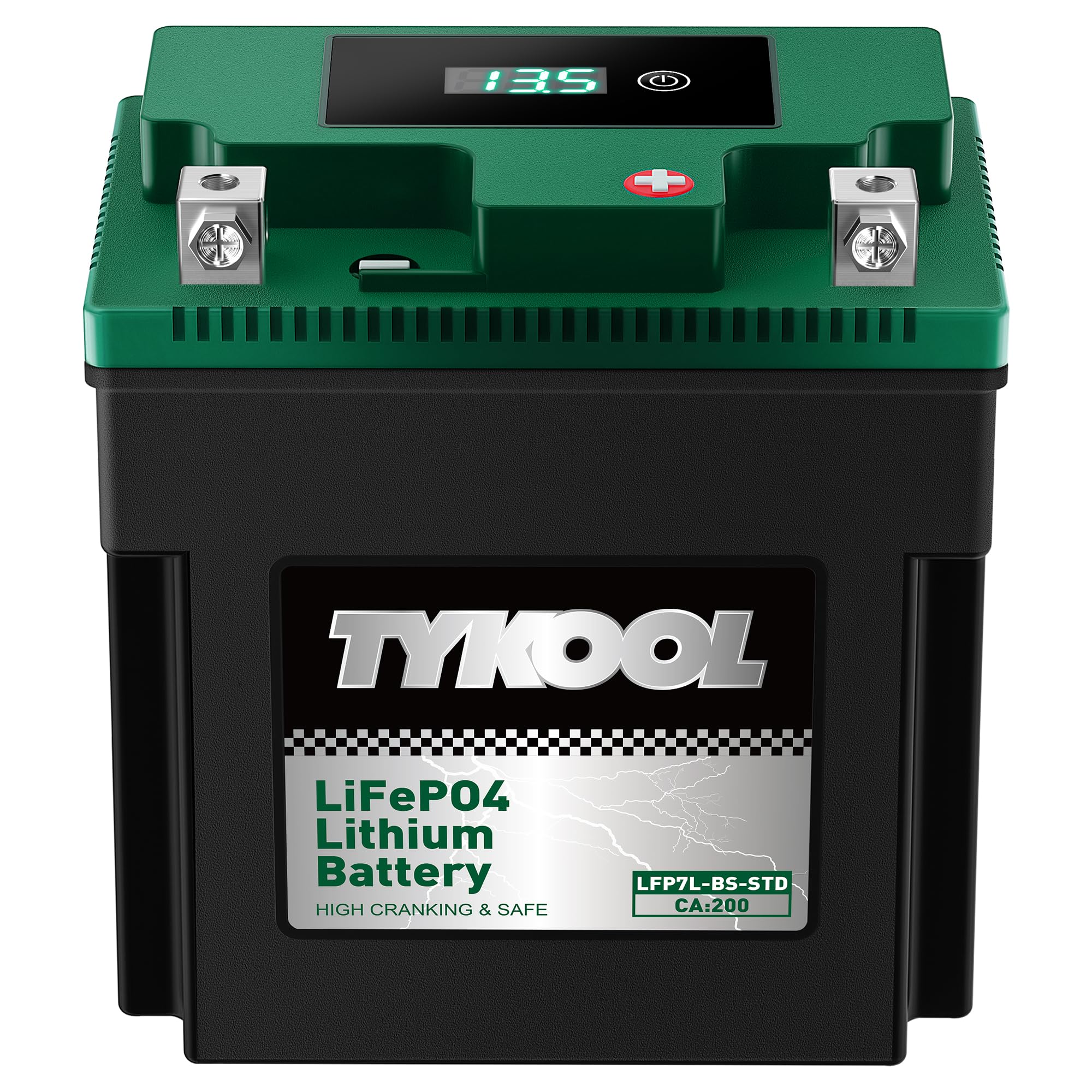 YTX7L-BS-STD 2X Cranking Amps,180CCA,Lithium Iron Phosphate Motorcycle Battery,Digital Readout,Comptitable for Honda,Suzuki Motorycle, Kawasaki ATV, Predator 3500 Generator battery