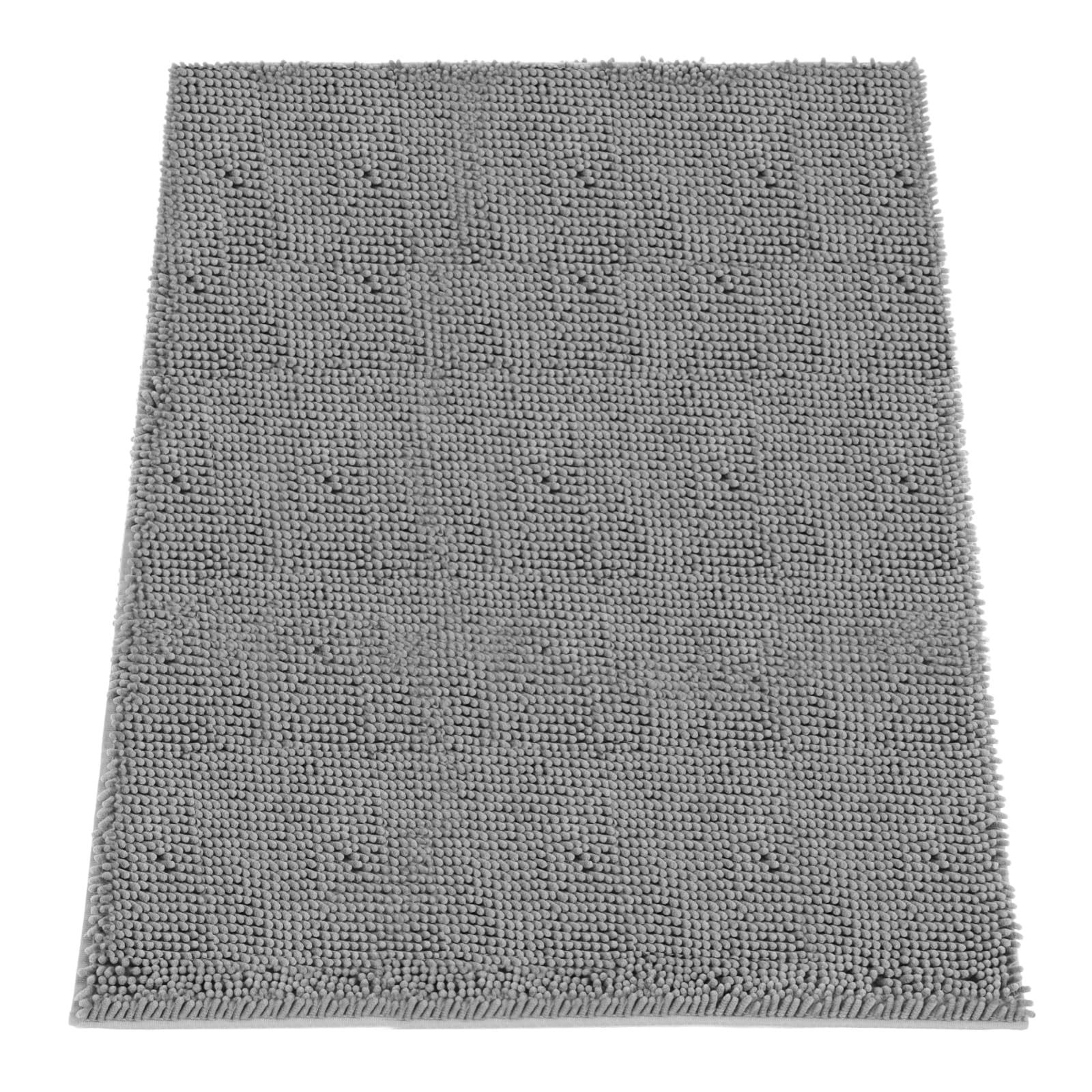 Absorbent Dog Door Mat for Muddy Paws, 60" x 48" Chenille Indoor Mats for Entryway, Trap Dirt Front Door Mat Indoor Entrance Washable Non Slip Soft Light Grey