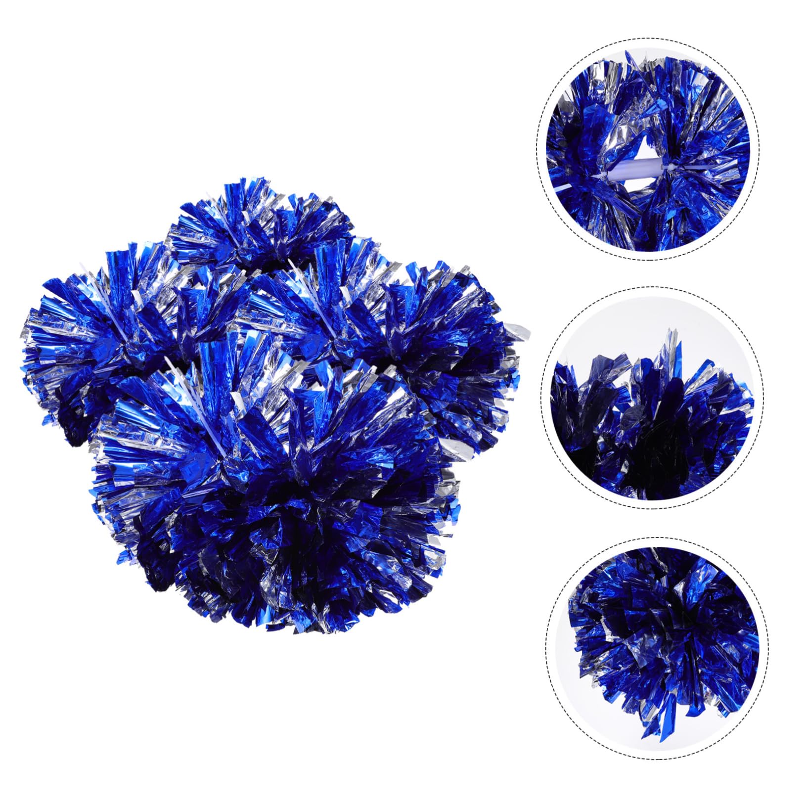 VICASKY 4Pcs Portable Cheerleading Pom Poms Durable Metallic Cheer Props for Football and Basketball Games Lightweight and Mix for Team Spirit