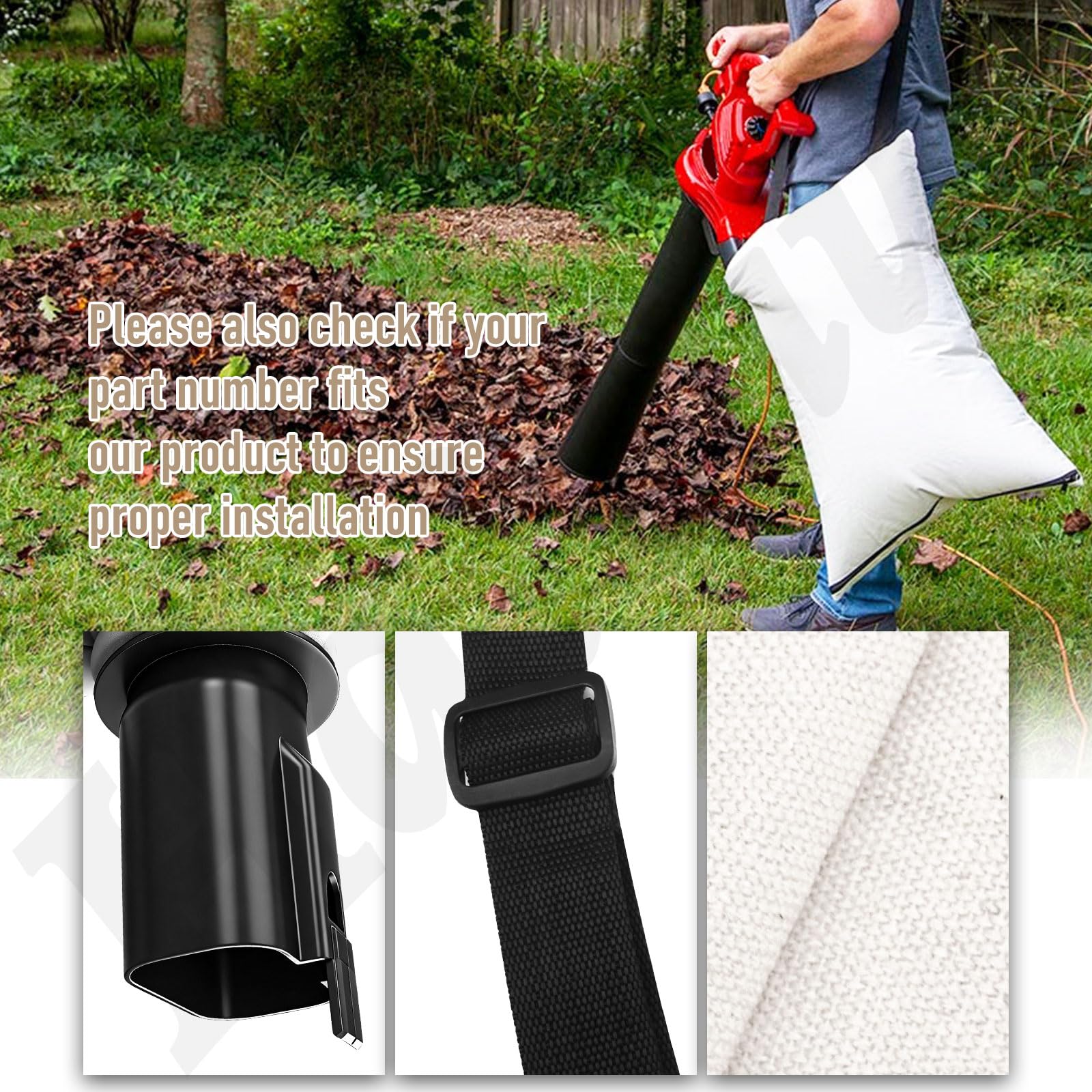 Xinghai 31101810 - Bolsa de aspiradora para aspiradora, compatible con los modelos Greenworks 24022, 24072, bolsa de tela blanca con cremallera, reemplaza 31103148