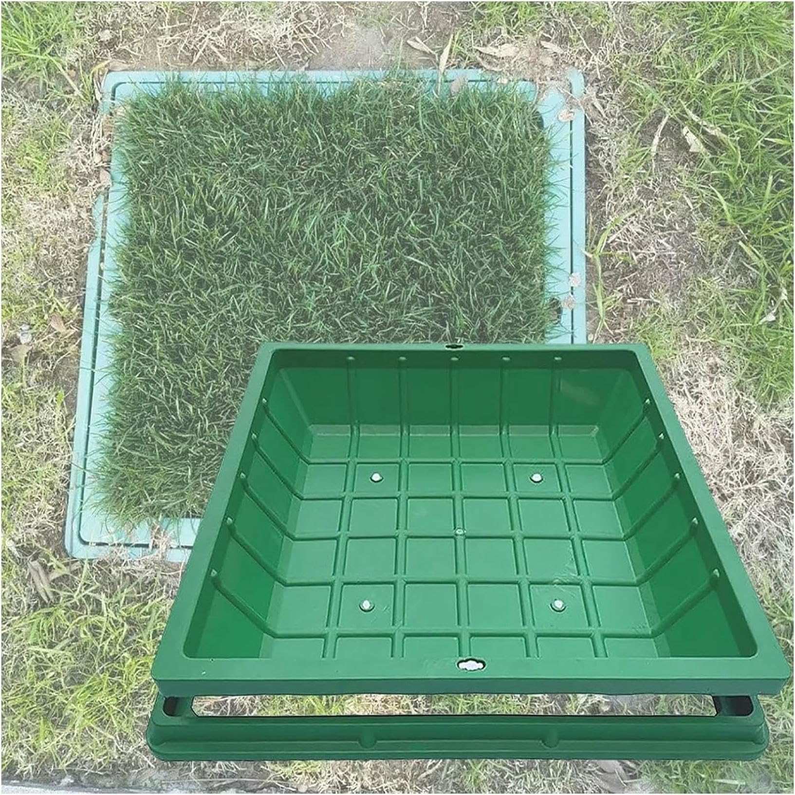 Plaque d'égout invisible en résine 50x50 cm carrée et ronde