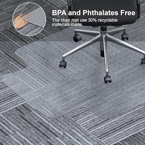 Vista 36 de Tapete para silla de oficina para suelos de madera dura, 20 x 24 pulgadas, antideslizante, suave, antideslizante, protector de suelo de madera dura