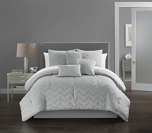 Miniatura 8 de Chic Home Meredith - Juego de edredón de felpa acanalada con diseño de cheurón - Fundas de almohada decorativas - Verde (King) BCS18533-CN