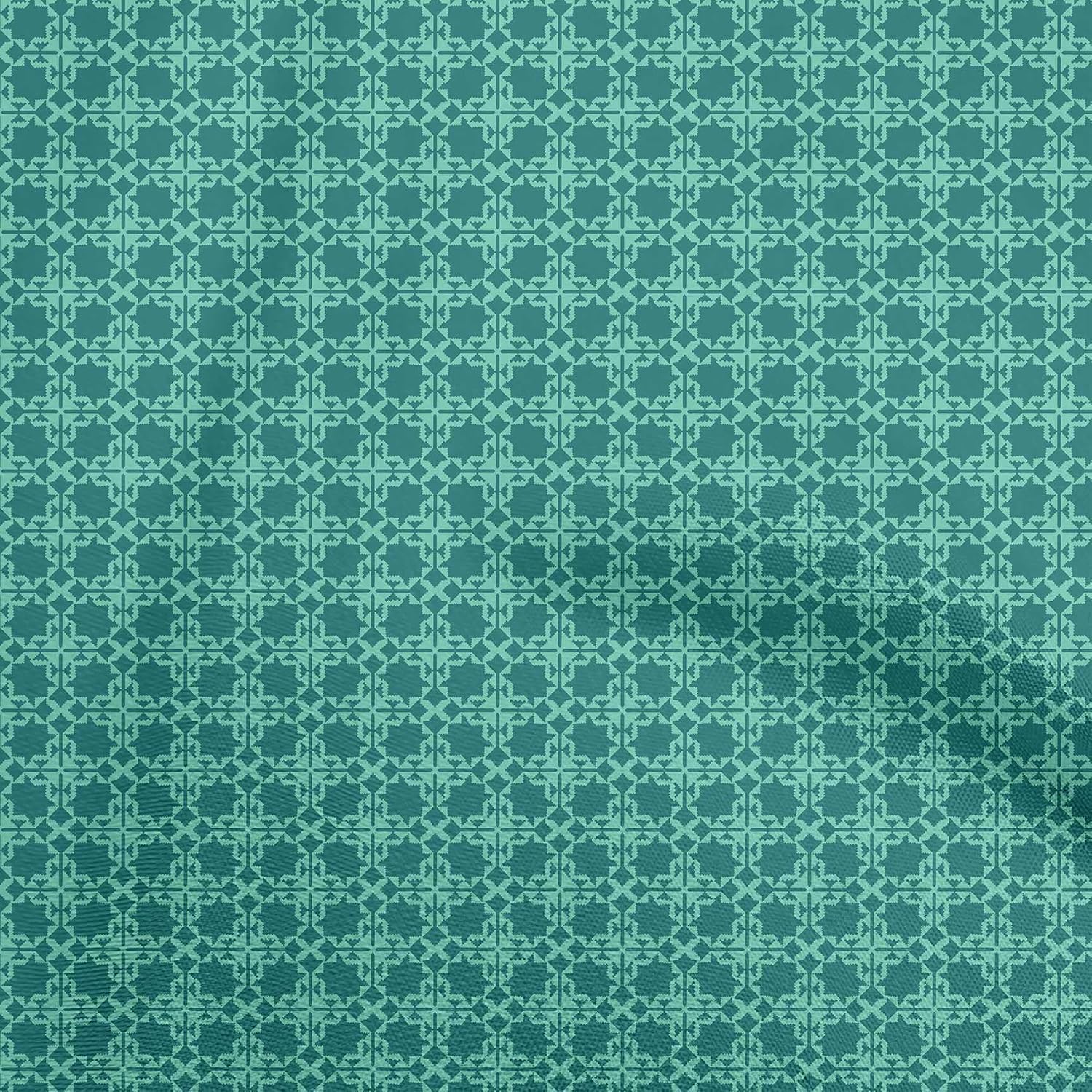 oneOone Cotton Flex Turquoise Green Fabric Geometric Quilting Supplies Print Sewing Fabric By The Yard 40 Inch Wide