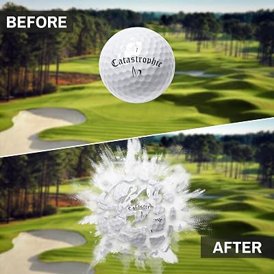Boules d'explosion de golf Shanker - Boules de farce qui explosent sur l'impact - Blague amusante pour les golfeurs (manche de 3, nouveauté)