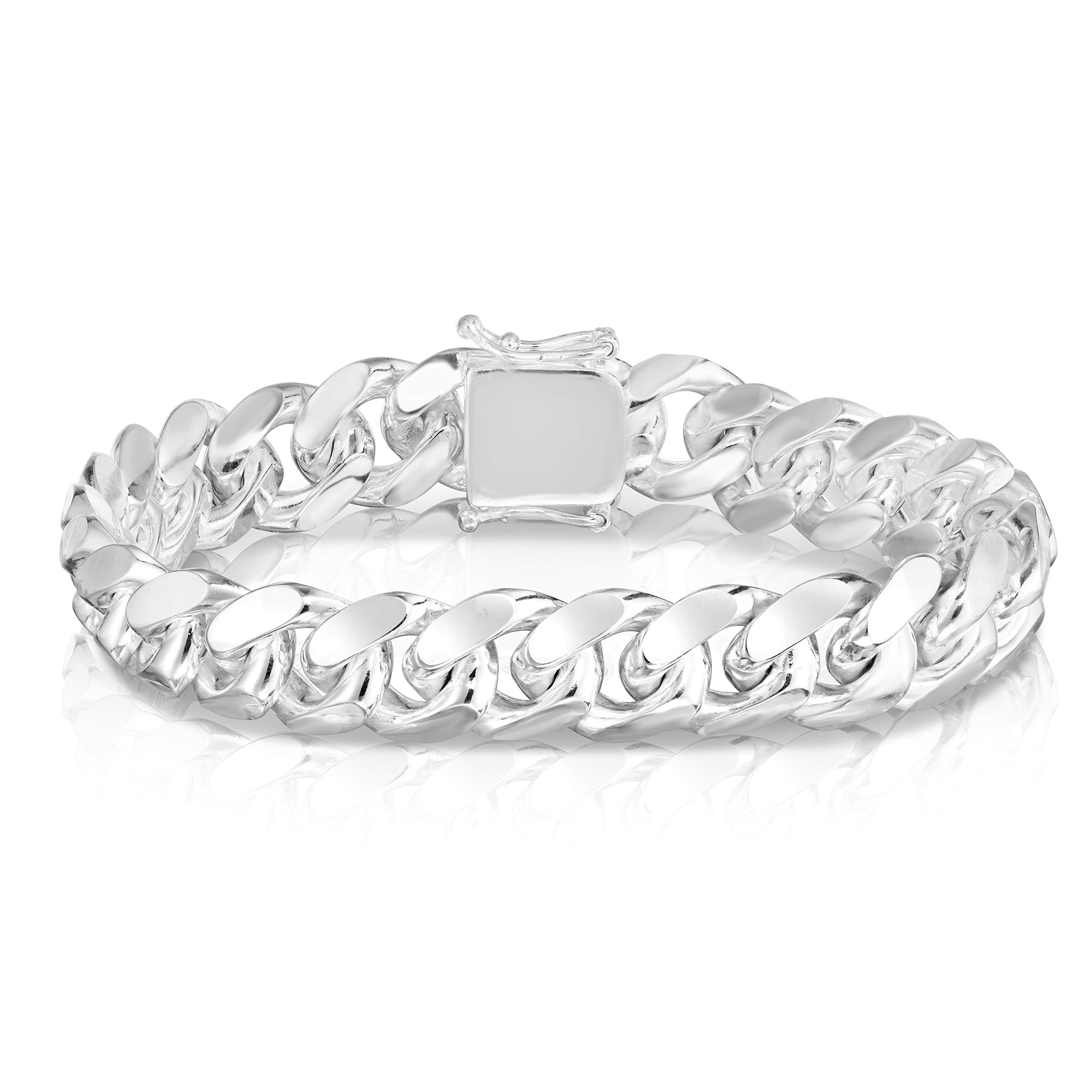 Argento Reale 925 Sterling Silver Solid 6.25MM-12.25MM Miami Cuban Bracelet for Men - Sterling Silver Link Bracelet For Men, Mens Link Bracelets 8 8.5, 9