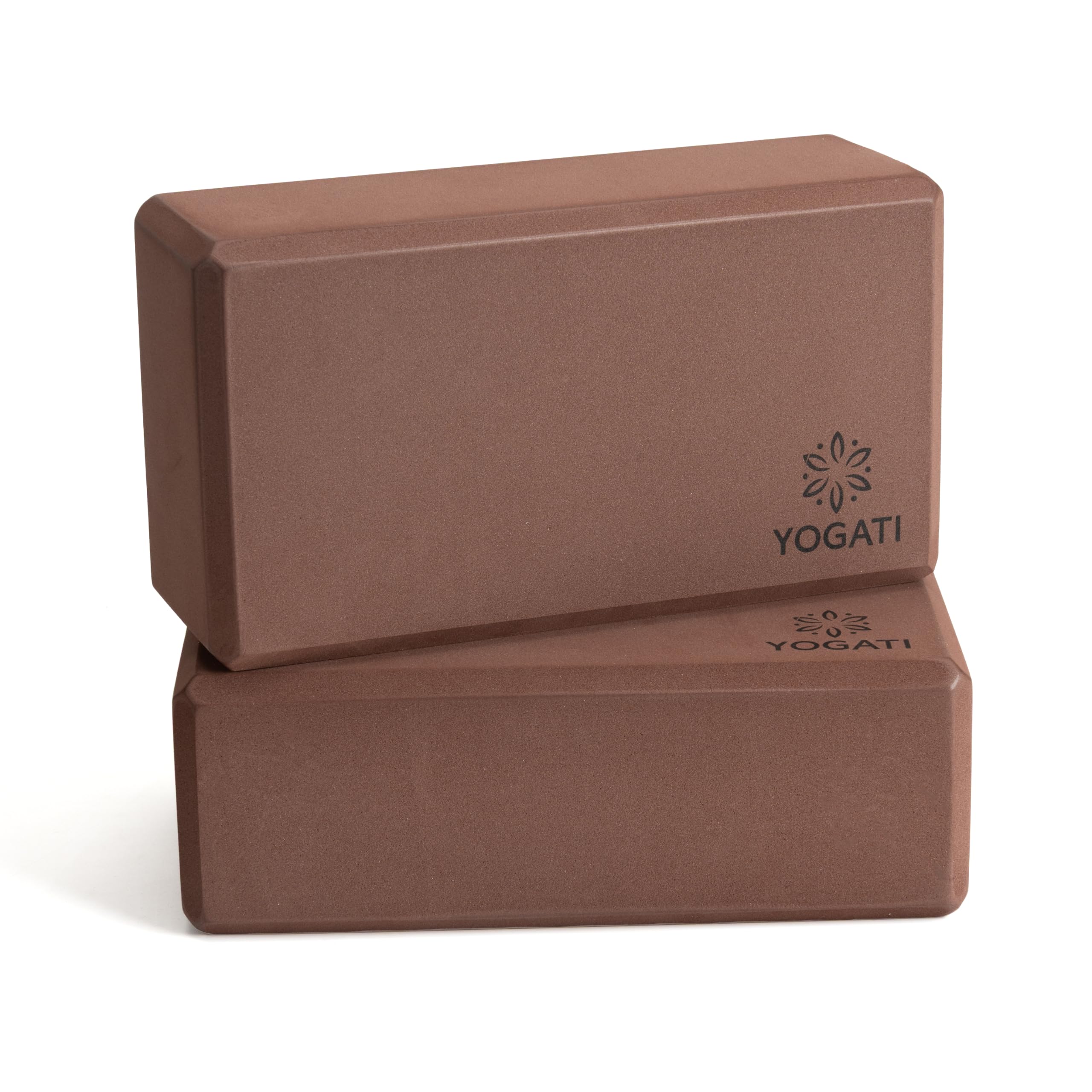 YOGATI® Yoga Block Set of 2 | High Density EVA Foam | Non-Slip Supportive Yoga Blocks and Bricks | Ideal for Beginners and Home Workouts. Garnet