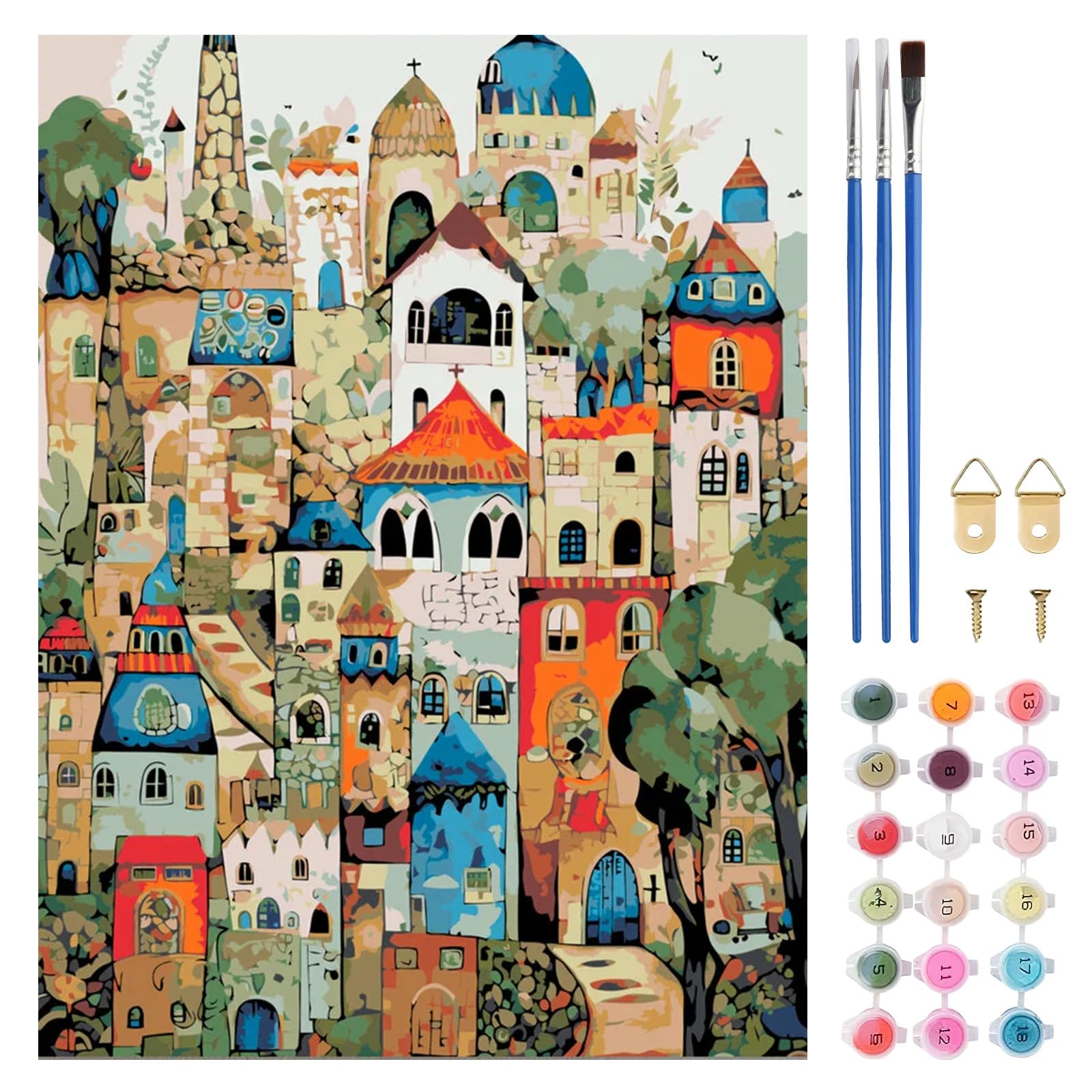 TLIOBLO House Paint by Numbers Kit for Adults, DIY Landscape Adults Painting by Numbers Kits on Canvas for Home Wall Decor Gift 30x40cm (Without Frame)
