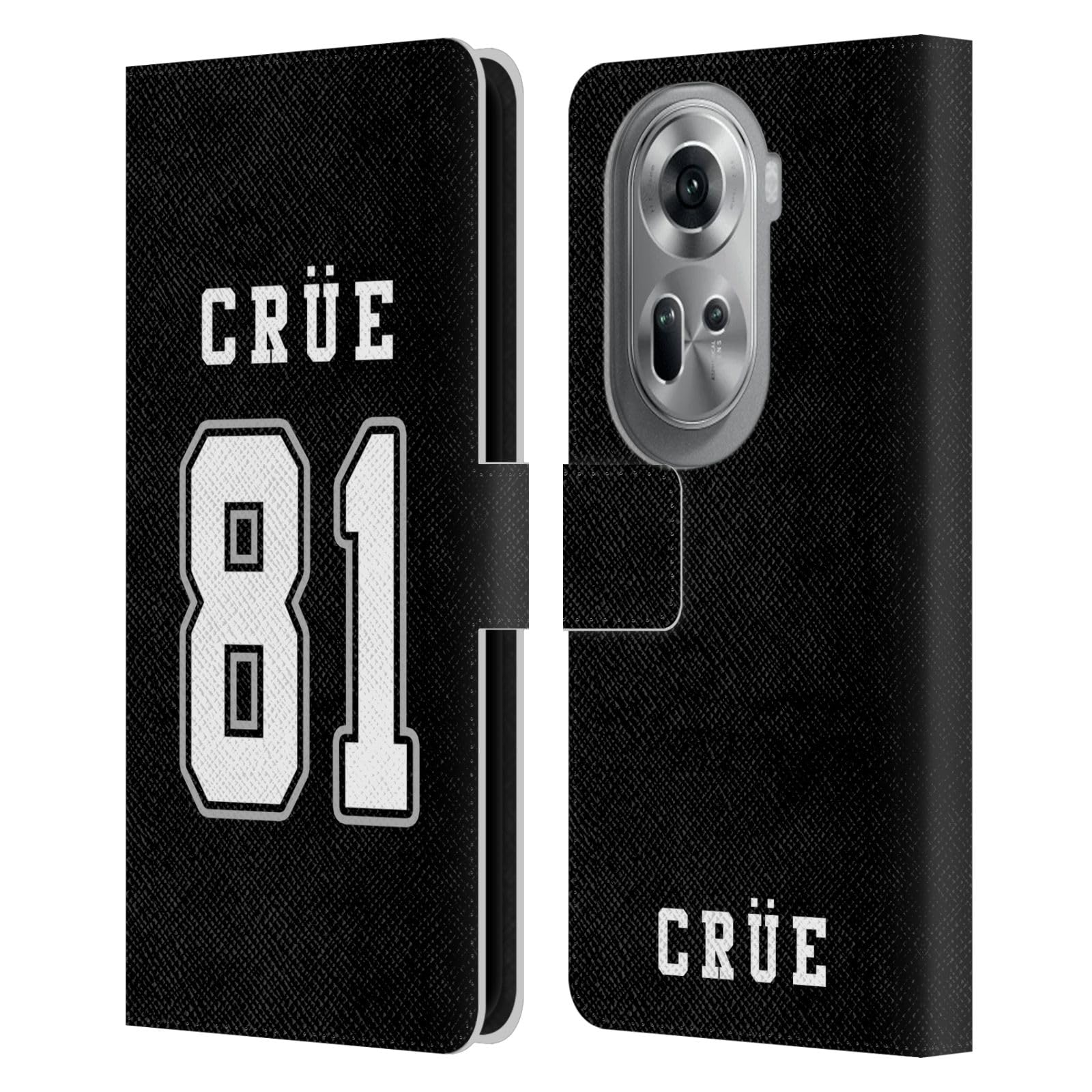 Head Case Designs Officially Licensed Motley Crue Jersey Logos Leather Book Wallet Case Cover Compatible with Oppo Reno11 Pro