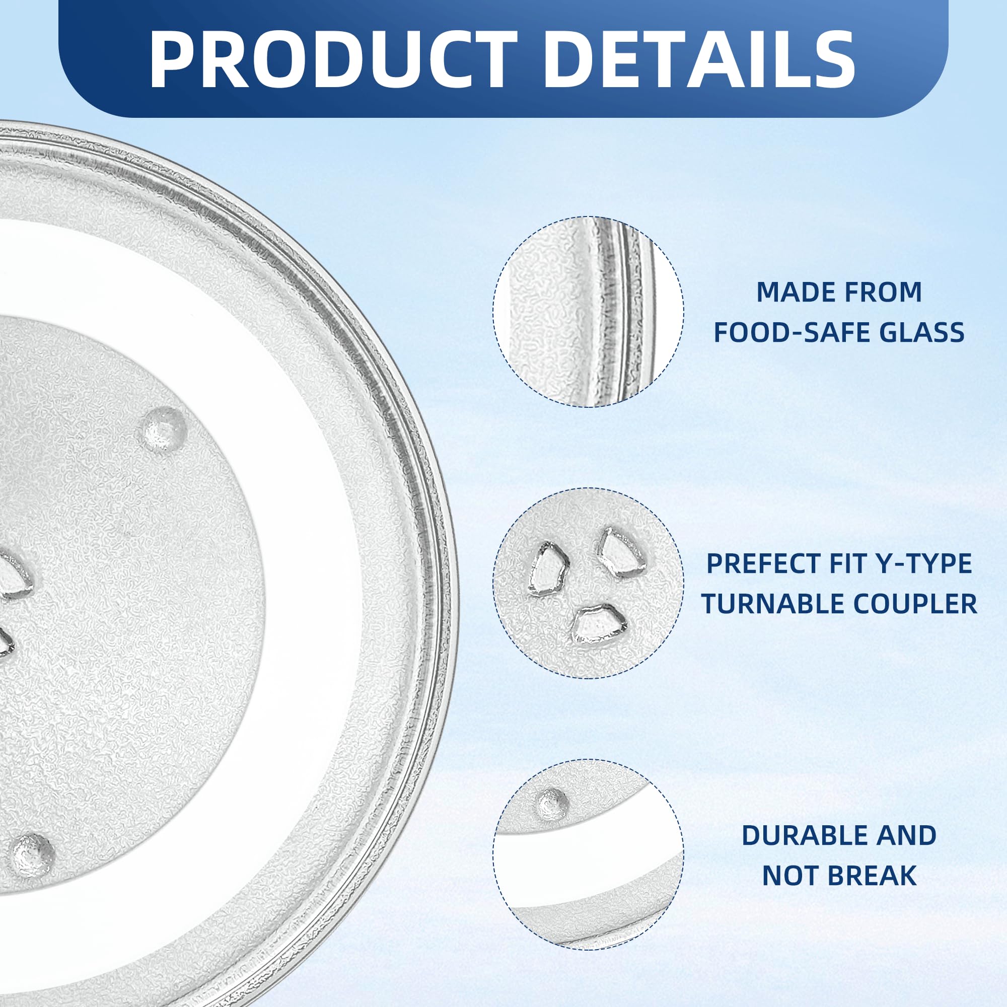 Ersatz-Mikrowellen-Glasplatte, 31,8 cm, passend für GE Frigidaire Kenmore Hotpoint Samsung-31,8 cm Mikrowellen-Glas-Drehteller ersetzt WB39X10003 WB39X10002 WB48X10005 WB49X10069
