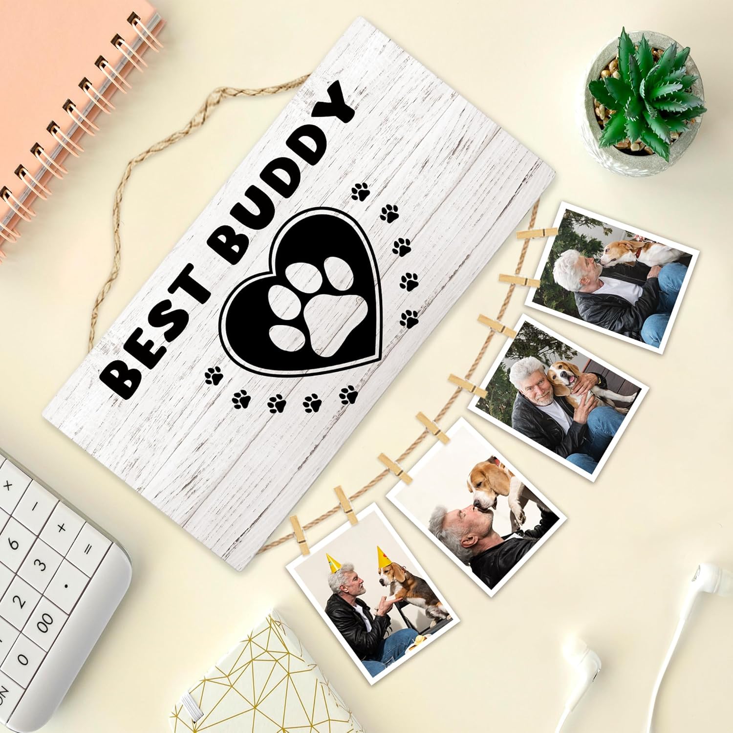 Dog Picture Frame Photo Hanging Display, Dog Mom Dad Lovers Owner Gifts for Women Men, Gifts for Pet Lovers, Best Buddy Picture Board Photo Holder for Wall Decor - Image 6