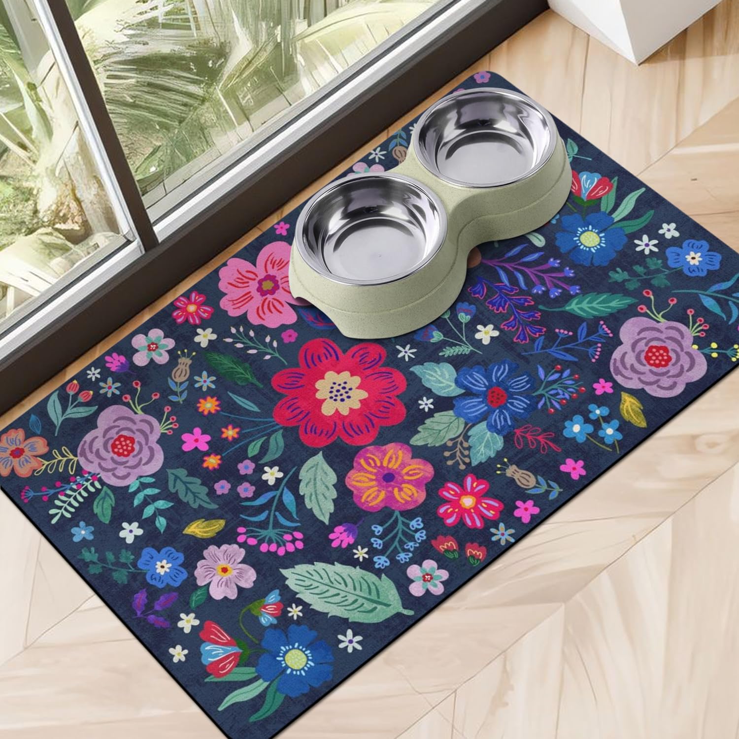 Dog Food Mats for Floors, Absorbent Dog Bowl Mat for Food and Water Dispenser, Quick Dry Cat Food Mat Pet Supplies