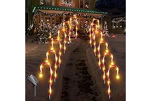 12 Pack Christmas Candy Cane Lights