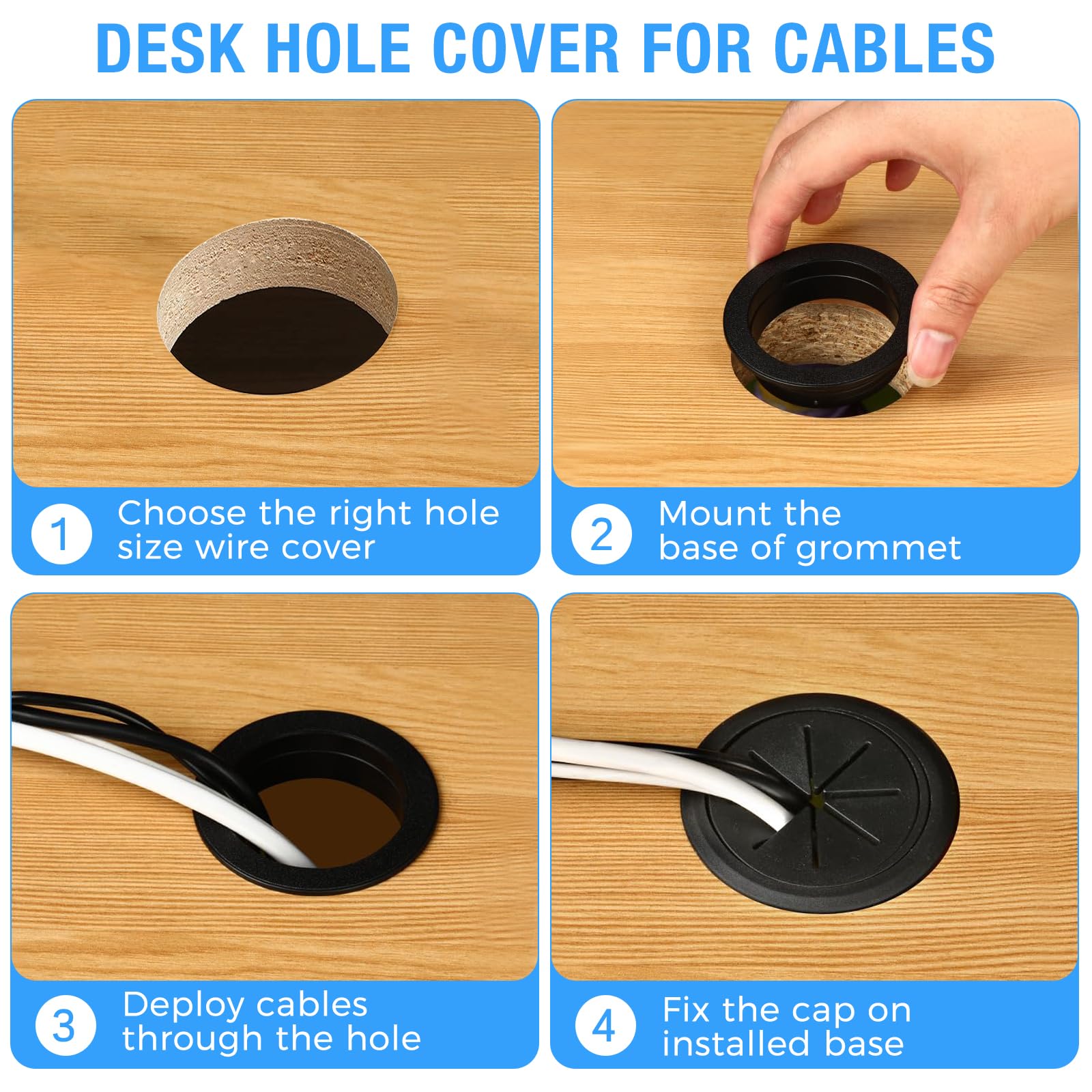 Desk Grommets - Cable Management Covers -4