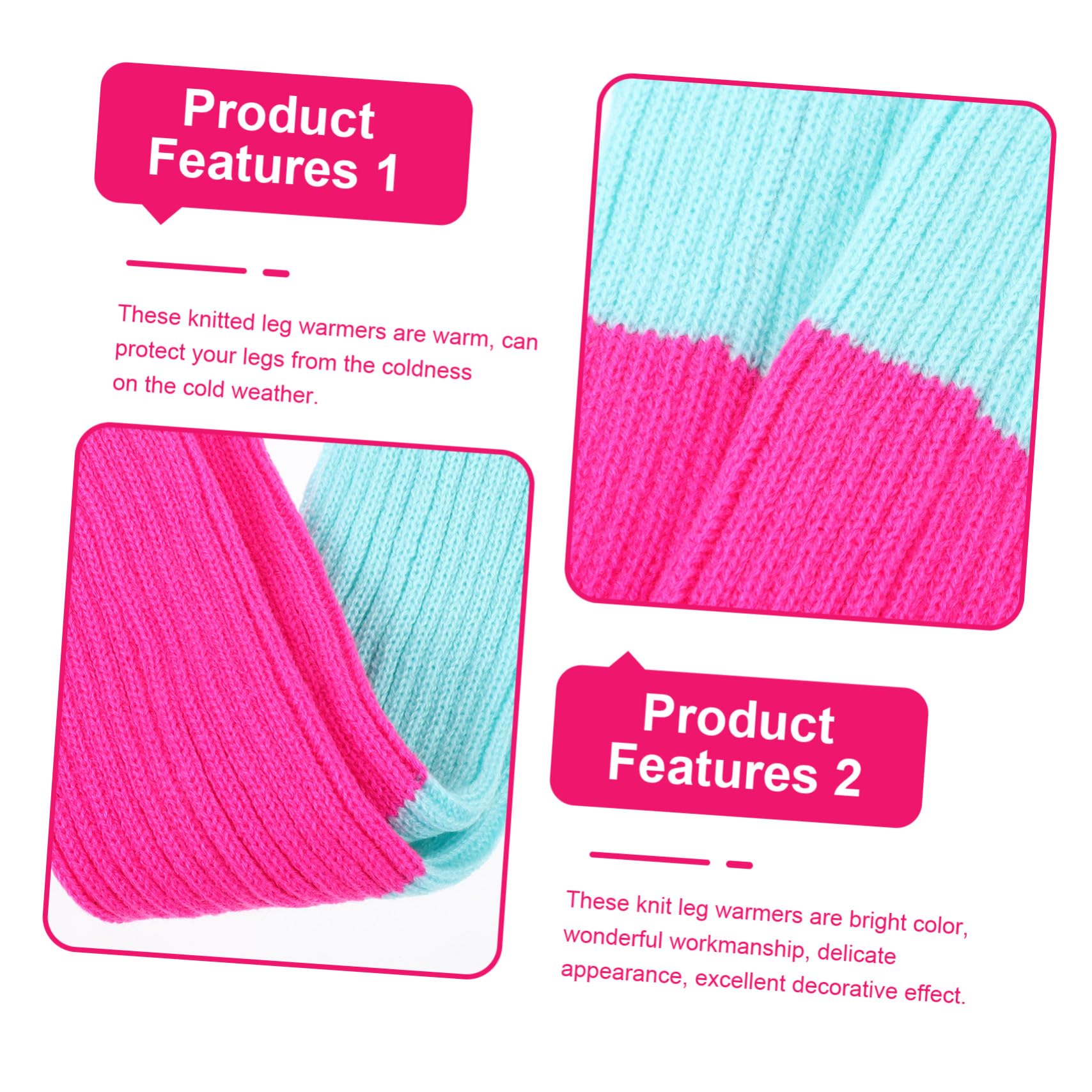 Healeved 10 Pares Calentadores de Piernas de Punto Fluorescentes para Mujer Suaves y Cálidos Diseño Colorido y Cómodo para Invierno para Fiestas y Uso Diario