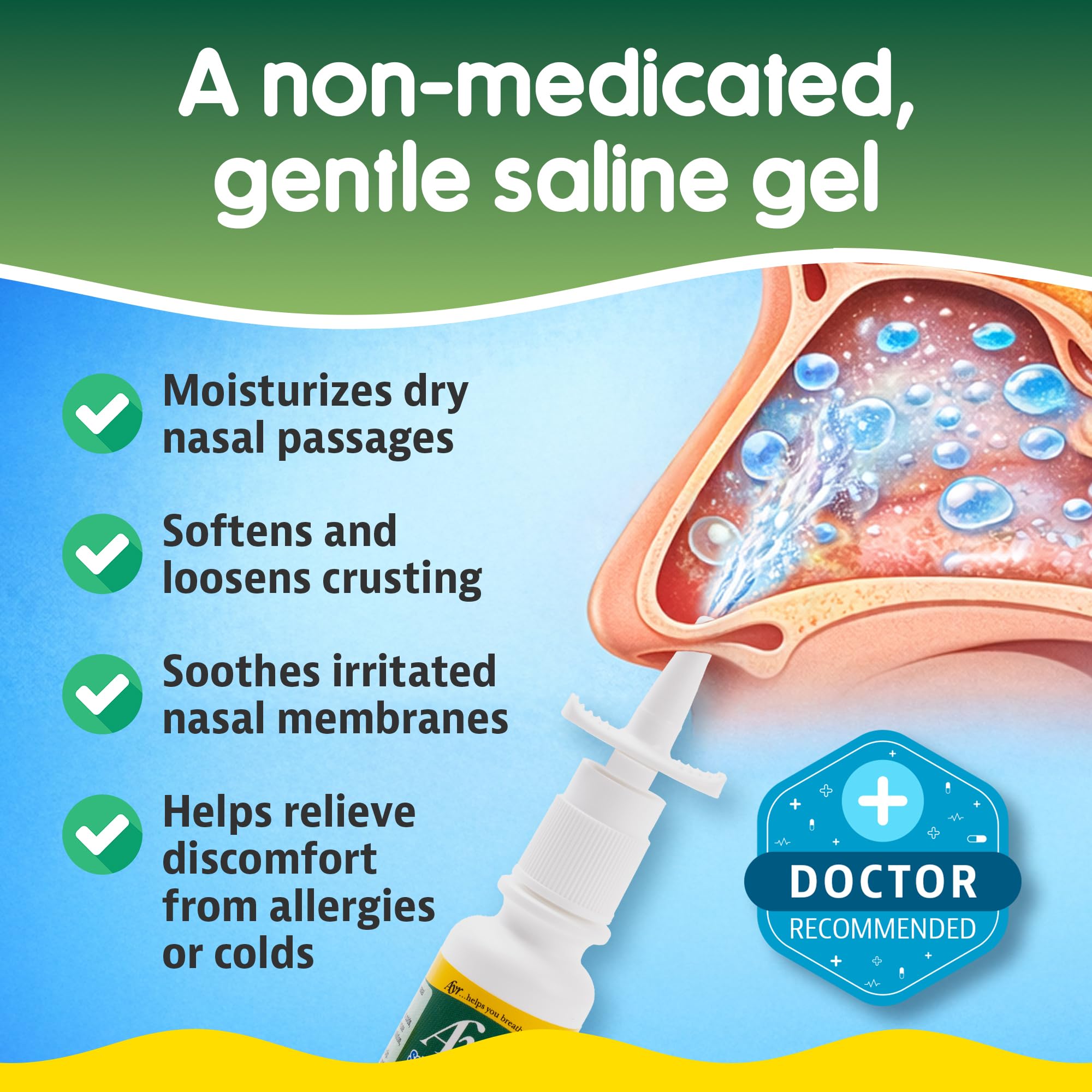 Ayr Saline Nasal Gel No-drip Sinus Spray With Soothing Aloe Vera, 0.75 Fl Oz Spray Bottle, (Pack of 1) — Amazon image 3