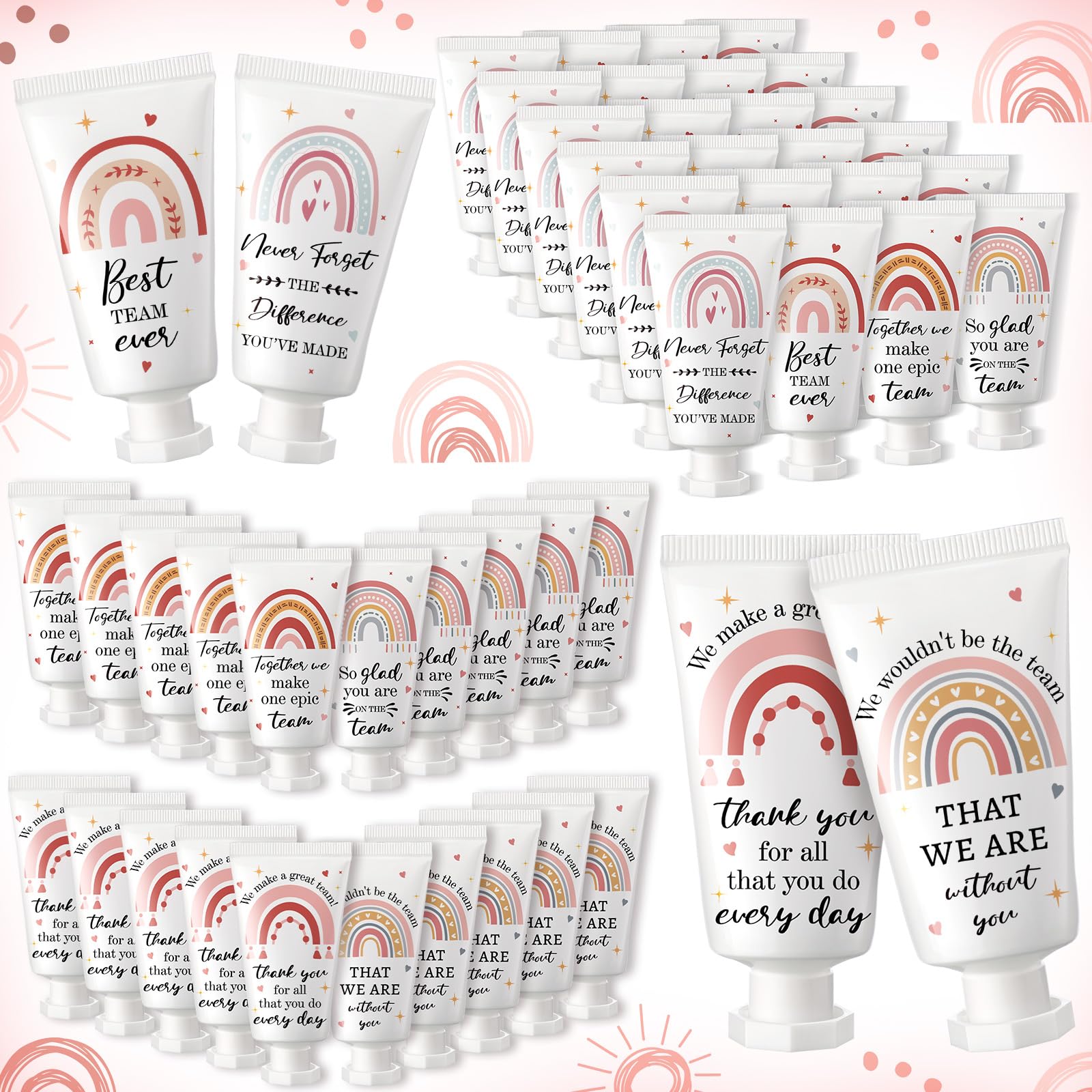 48 Stück Geschenke für CNA-Woche, Thanksgiving Handcreme für Mitarbeiter, inspirierende Geschenke für Teams, Boho-Regenbogen, Abschlussgeschenke für die