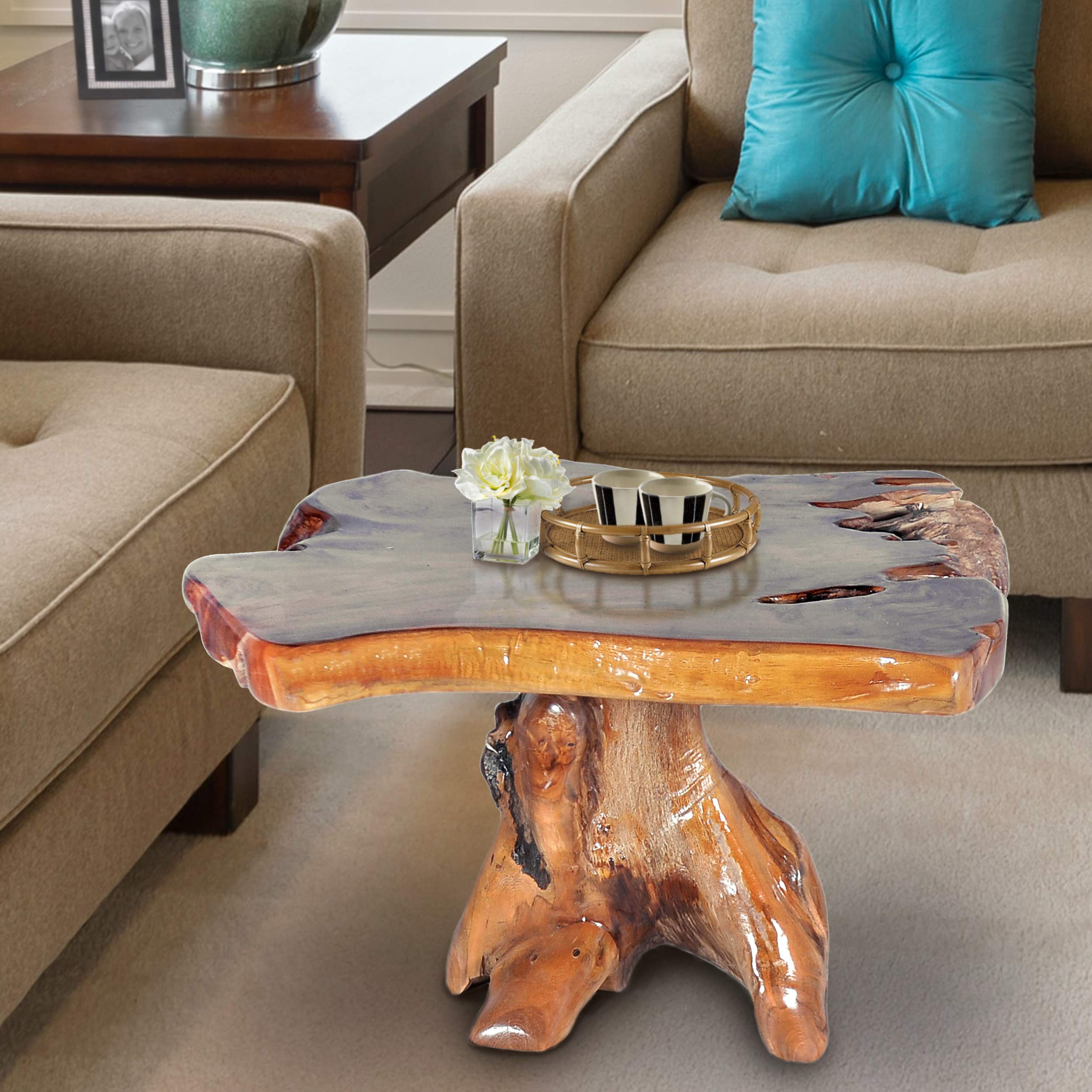 Genuine Teak Wood Slab Coffee Table Made from Solid A-Grade Teak Wood