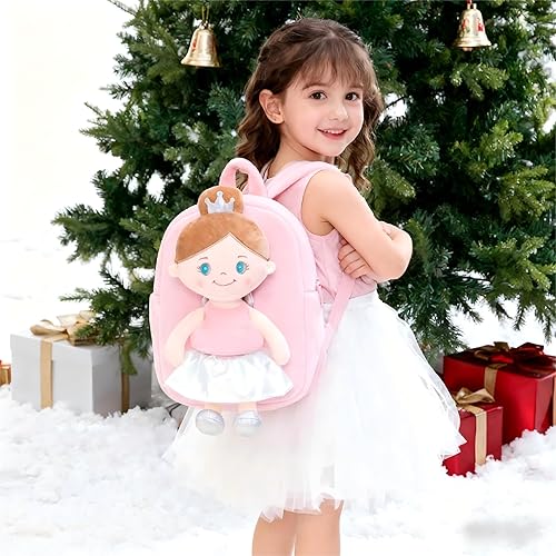 Miniatura 2 de Gloveleya Mochila para niños pequeños con muñeca de trapo, regalos para bebé, niña ángel rosa