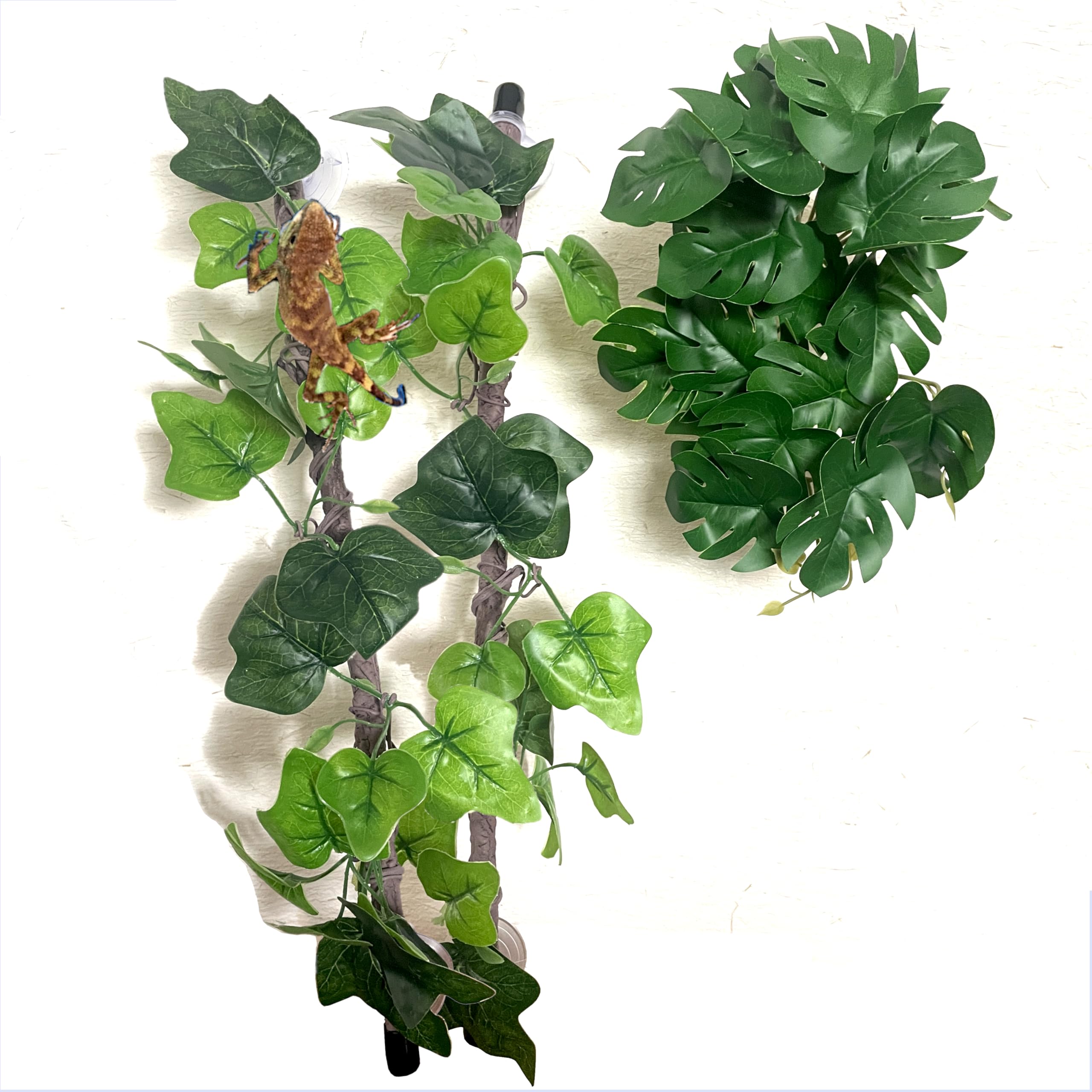 Amazon | 爬虫類 登り木 枝 葉 流木 シェルター ビバリウム 人工植物 