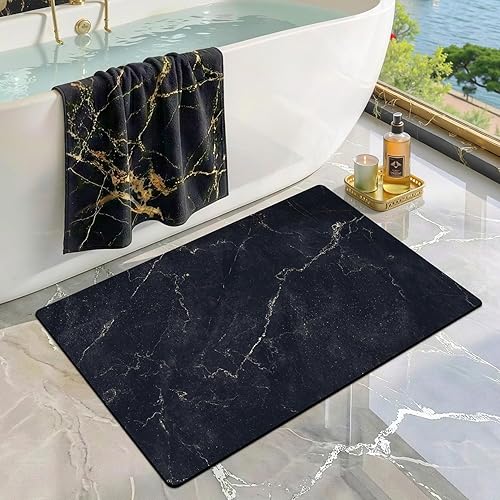LUMI Tapete de Baño Ultra Delgado, Alfombras de Baño de Goma Antideslizante Súper Absorbente Ultra Delgadas, Bajo Puertas, Tapetes de Piso de Baño