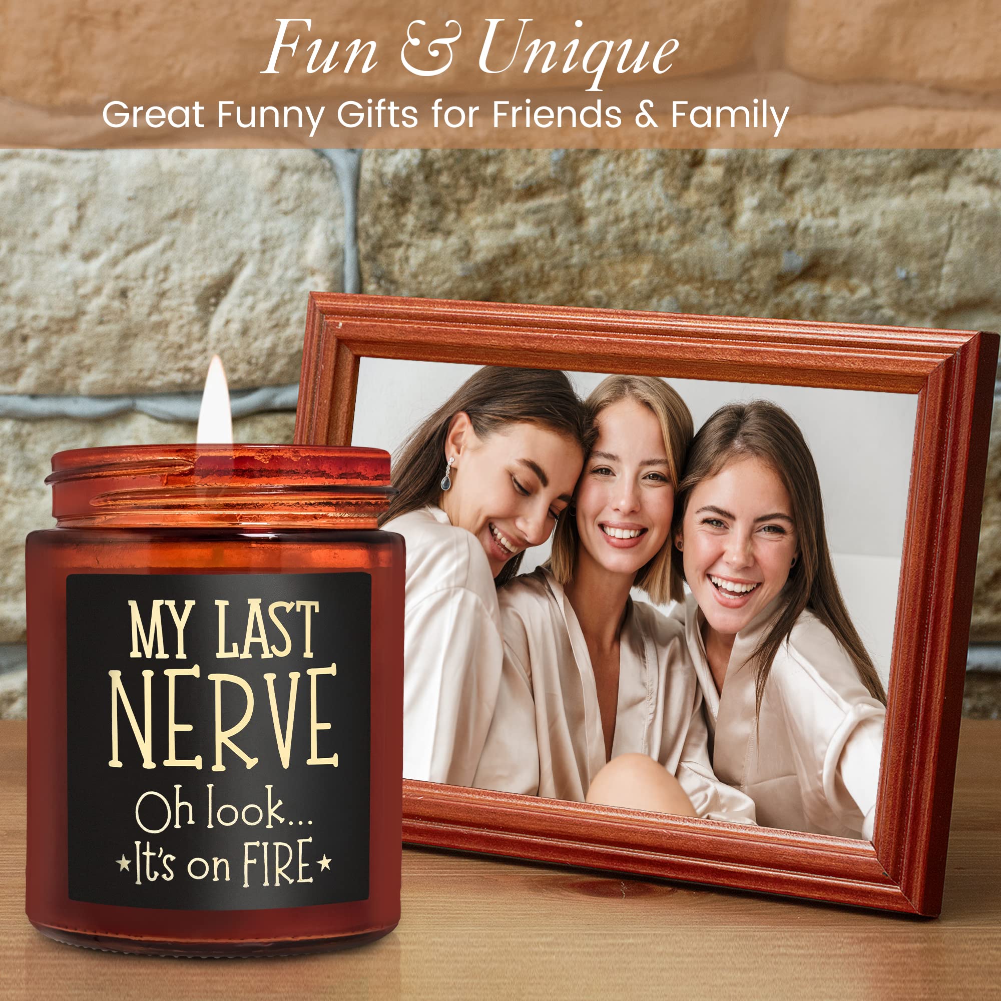 My Last Nerve Candles - Candela di soia naturale per donne e uomini, divertente regalo di compleanno, rilassante e antistress, regalo per lei, moglie, marito, fidanzato, collega, capo,
