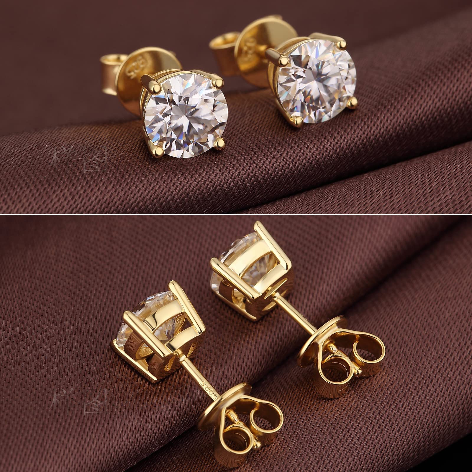 Orecchini Moissanite Donna Uomo Diamante creato dal laboratorio Placcato oro bianco 18K Argento 925 Orecchino Gioielli Regali