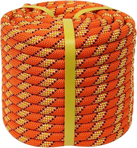 CRAYZA Cuerda de aparejo de arborista doble trenzada (12 pulgada x 150 pies), cuerda de poliéster fuerte de 48 hebras para trabajo de árboles,