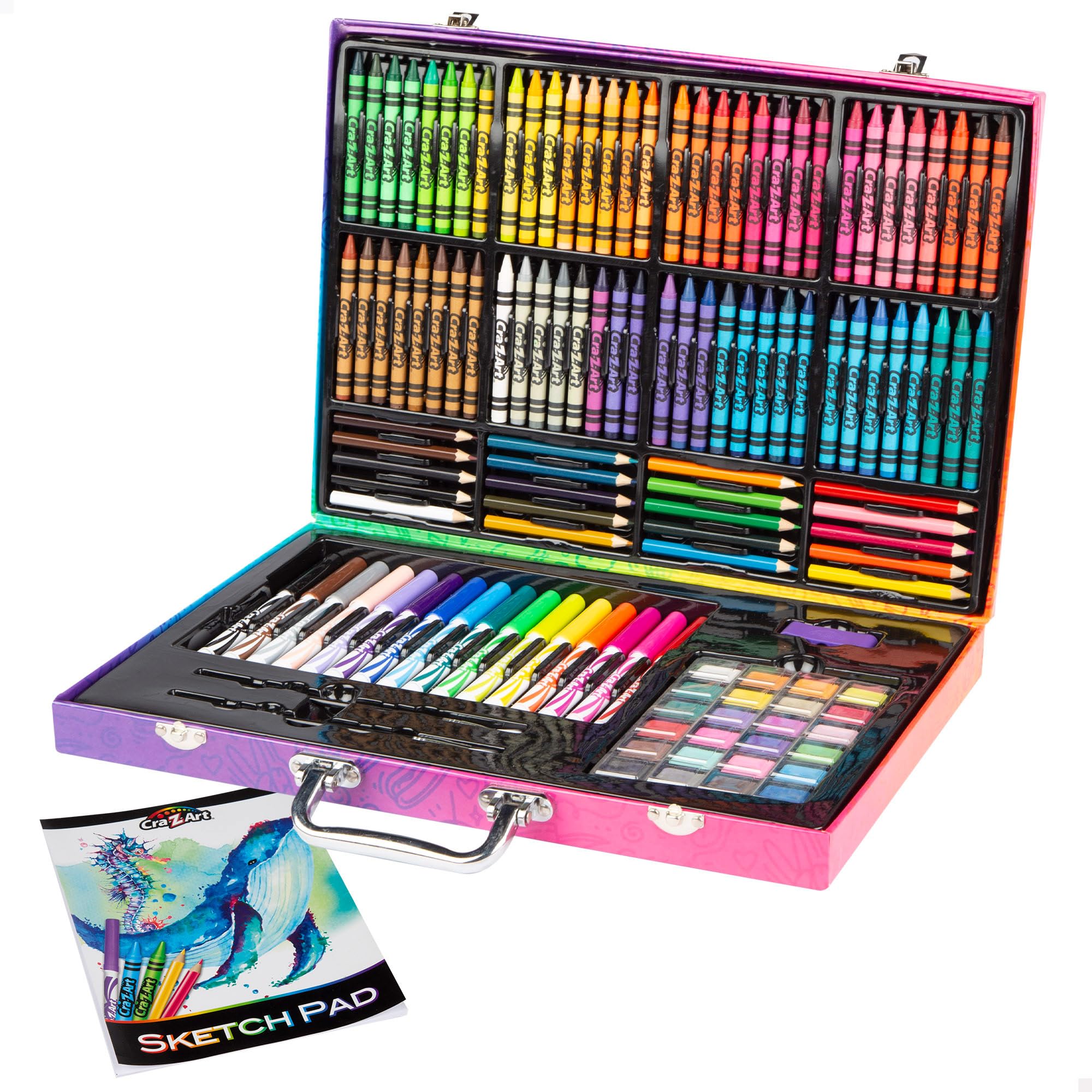 ColorBaby 47919 CRA-Z-Art Pack Material Escolar, Maleta Pinturas para niños, Incluye crayones, Rotuladores, Lápices de Colores, Acuarelas, Pinceles, Porta lápices, Estuche Colores Grande, +4 años