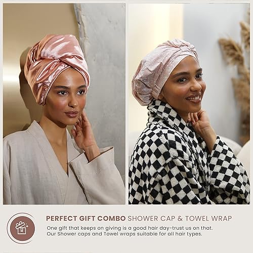 Miniatura 5 de Gorro de ducha reutilizable para mujer, reutilizable, impermeable, a prueba de fugas, antideslizante, banda flexible, suave, transpirable, duradero,