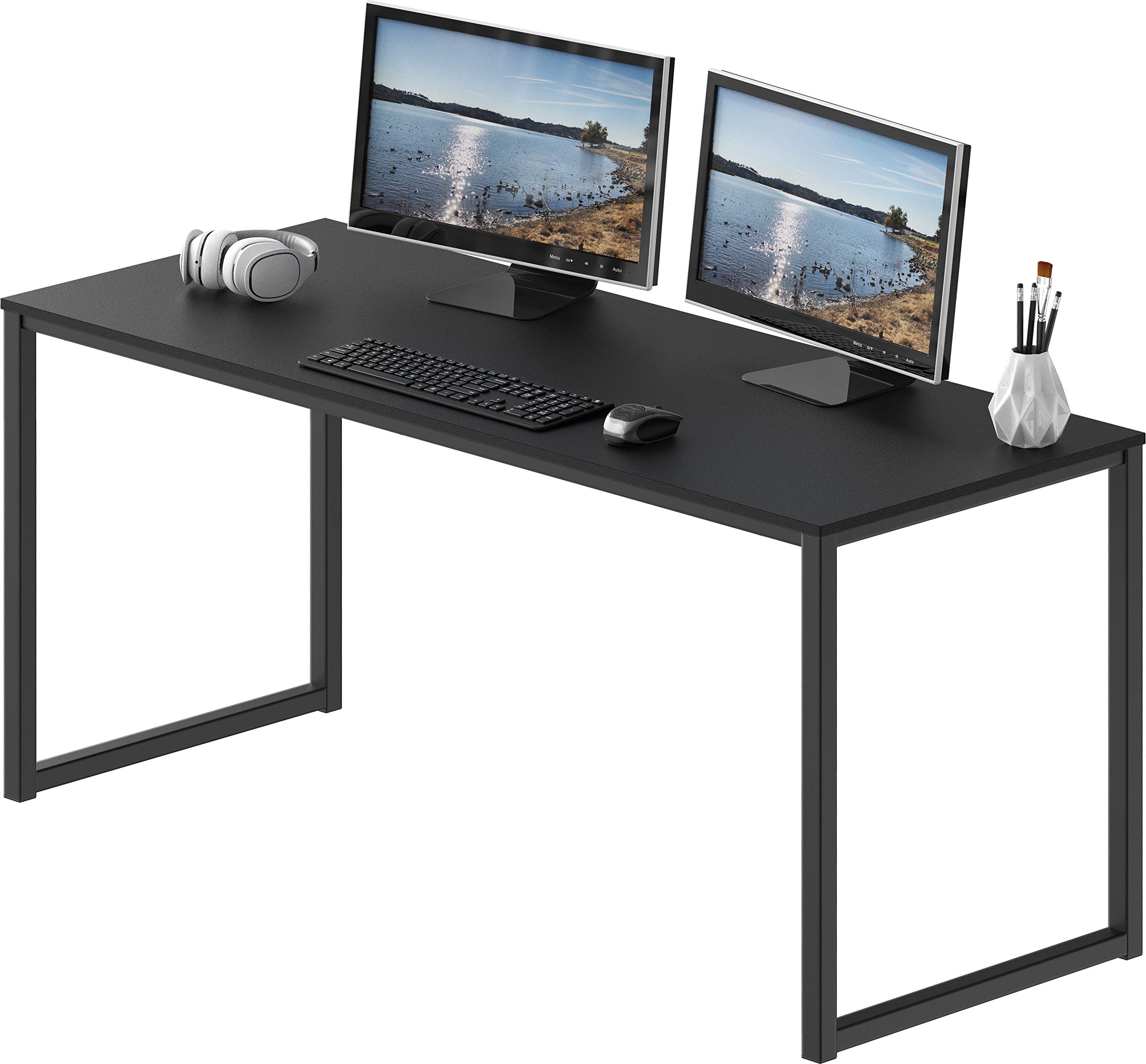 SHW Mission 55-Inch Home Office Computer Desk Black