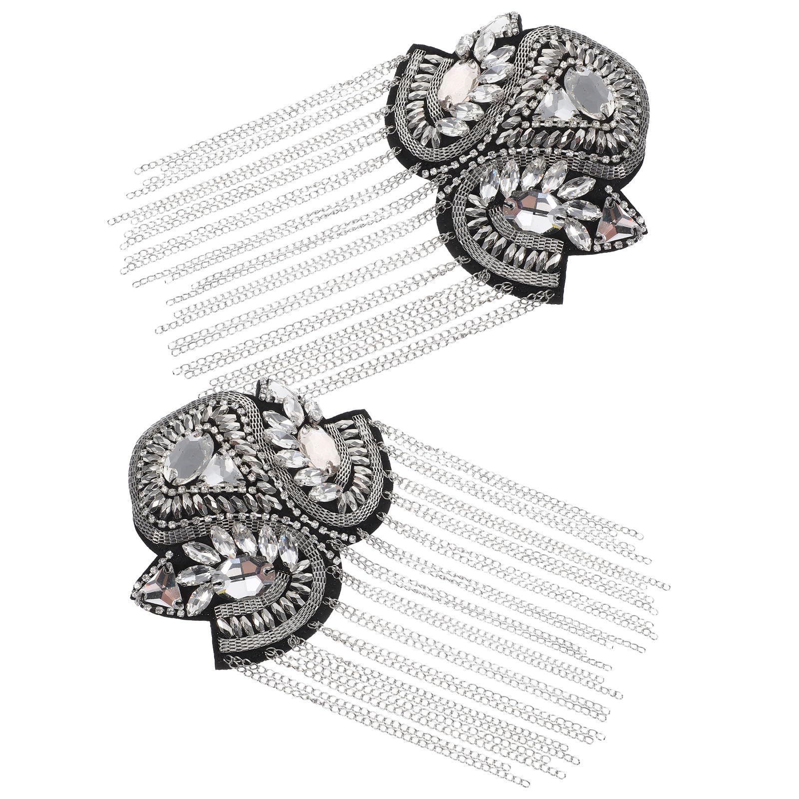 Charretera punk de plata Beavorty con flecos y aleación de zinc para hombro de disfraces