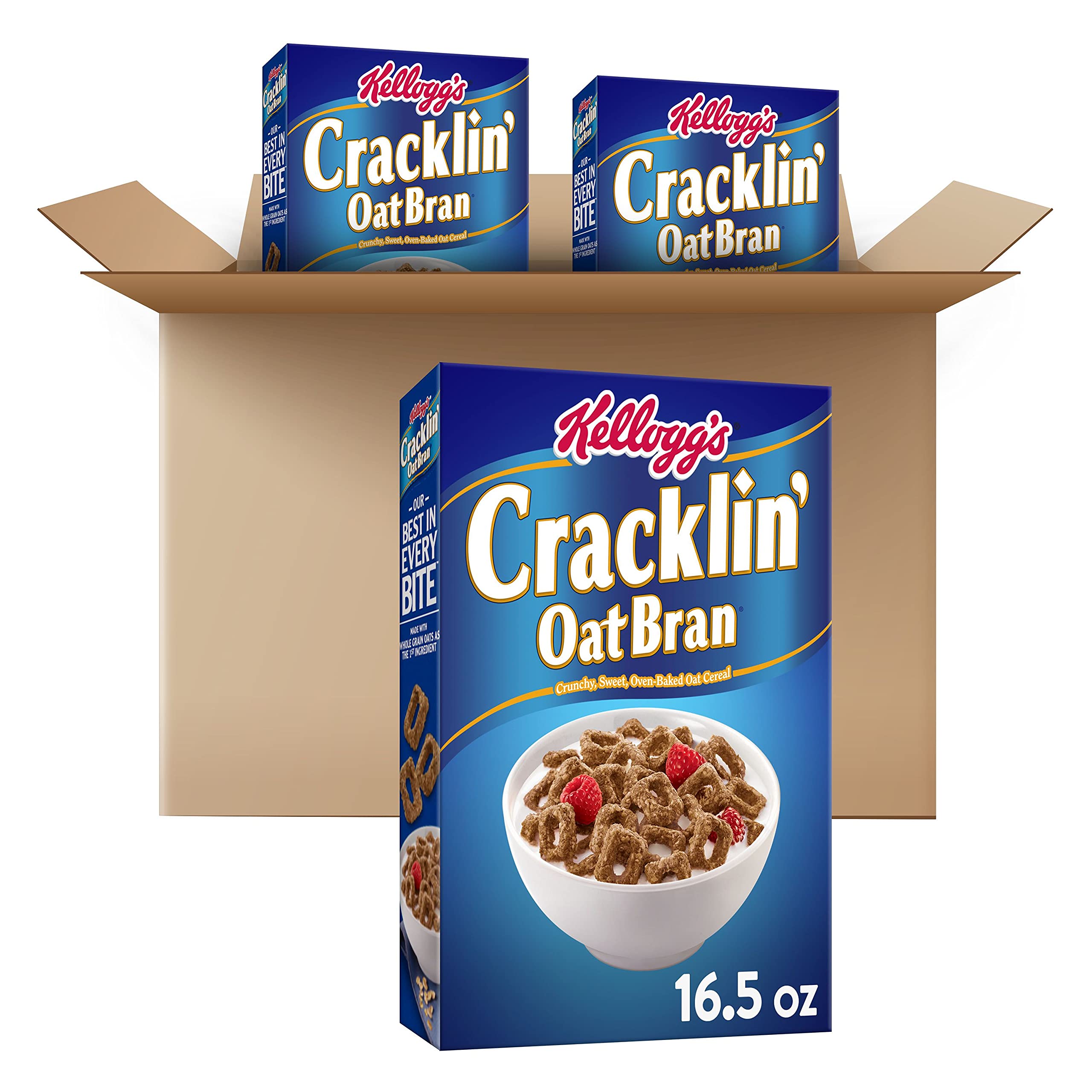 Kellogg's Cracklin' Oat Bran Breakfast Cereal, Original, Good Source of