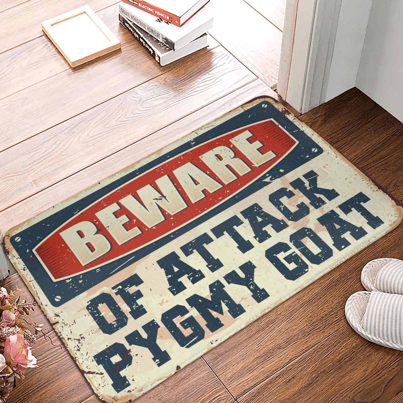 Tapis d'intérieur chèvre pygmée original pour un accueil chaleureux et humoristique