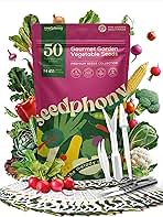 50 Gourmet Garden Vegetable Seeds Variety Pack - 34,455+ Non-GMO Heirloom Vegetables Seeds for Planting Indoor Outdoor: Broccoli, Carrot, Onion, Lettuce, Pepper - Gardening Seed Packets