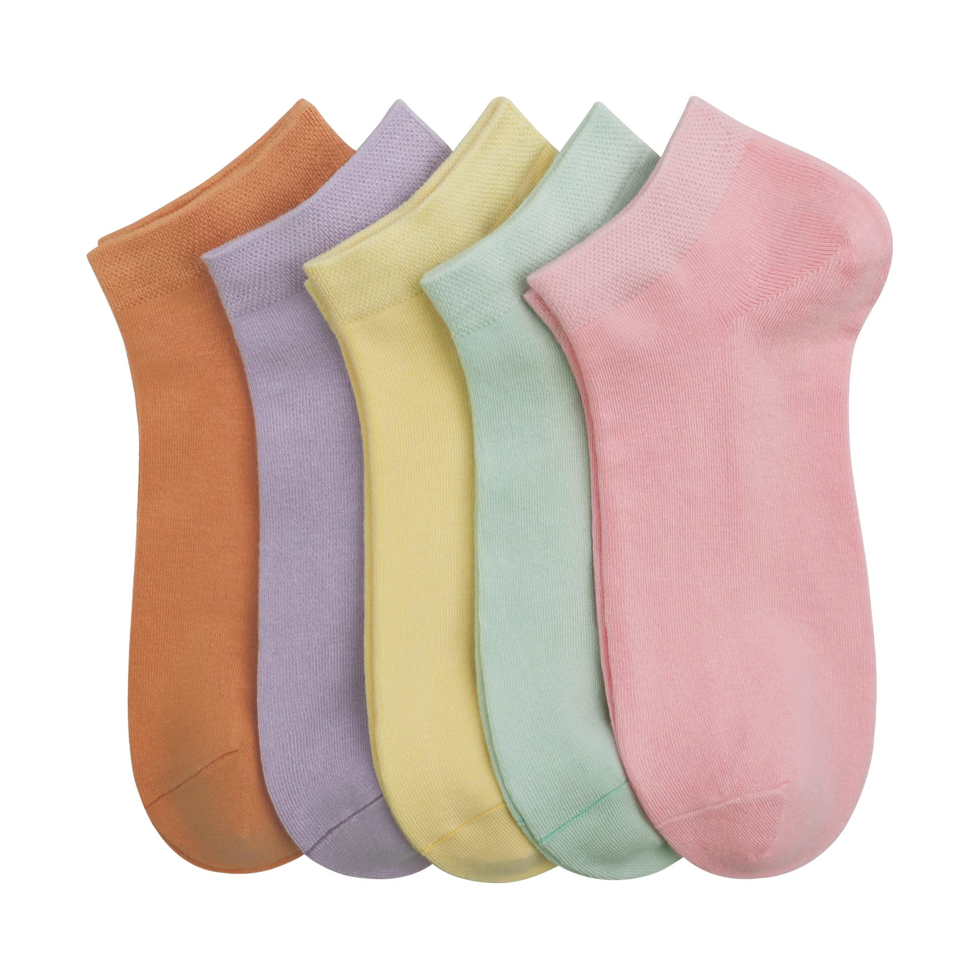 Women Viscose Bamboo Ankle Socks Low Cut Thin Sock Lightweight Pastal Color Soft Sock 5 Pairs-image-25