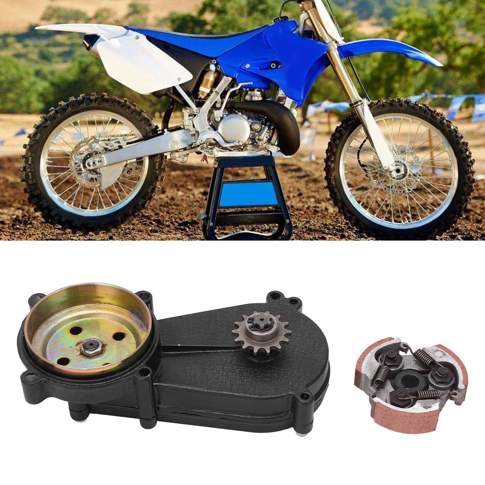 Kit de Embrague de Caja de Cambios de Transmisión ATV, Caja de Cambios de Carcasa de Campana de Tambor de Embrague 14T con Embrague para Mini Pocket Quad Dirt Bike ATV de 47cc y